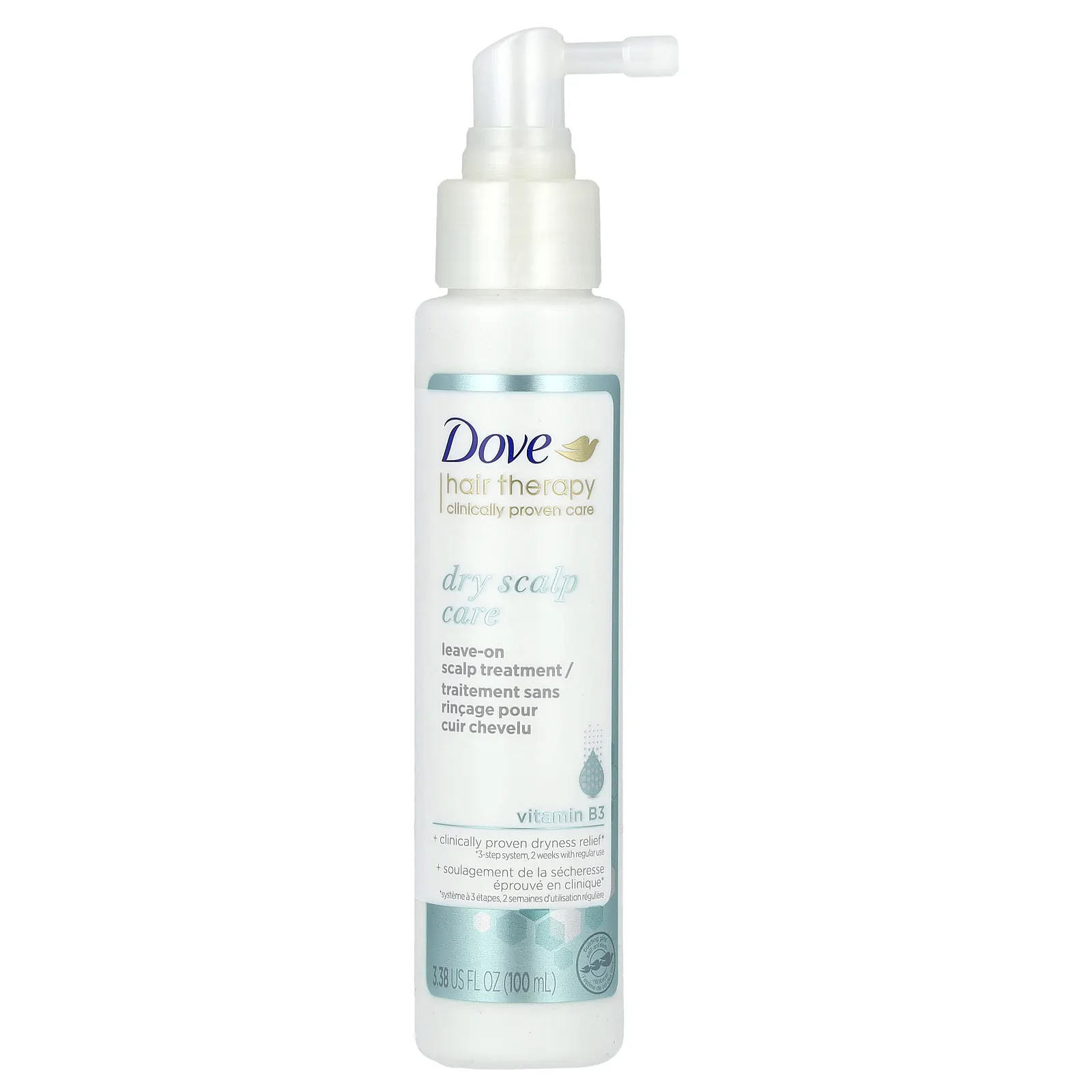 Dove, Hair Therapy, несмываемое средство для ухода за сухой кожей головы с витамином B3, 100 мл (3,38 жидк. Унции)