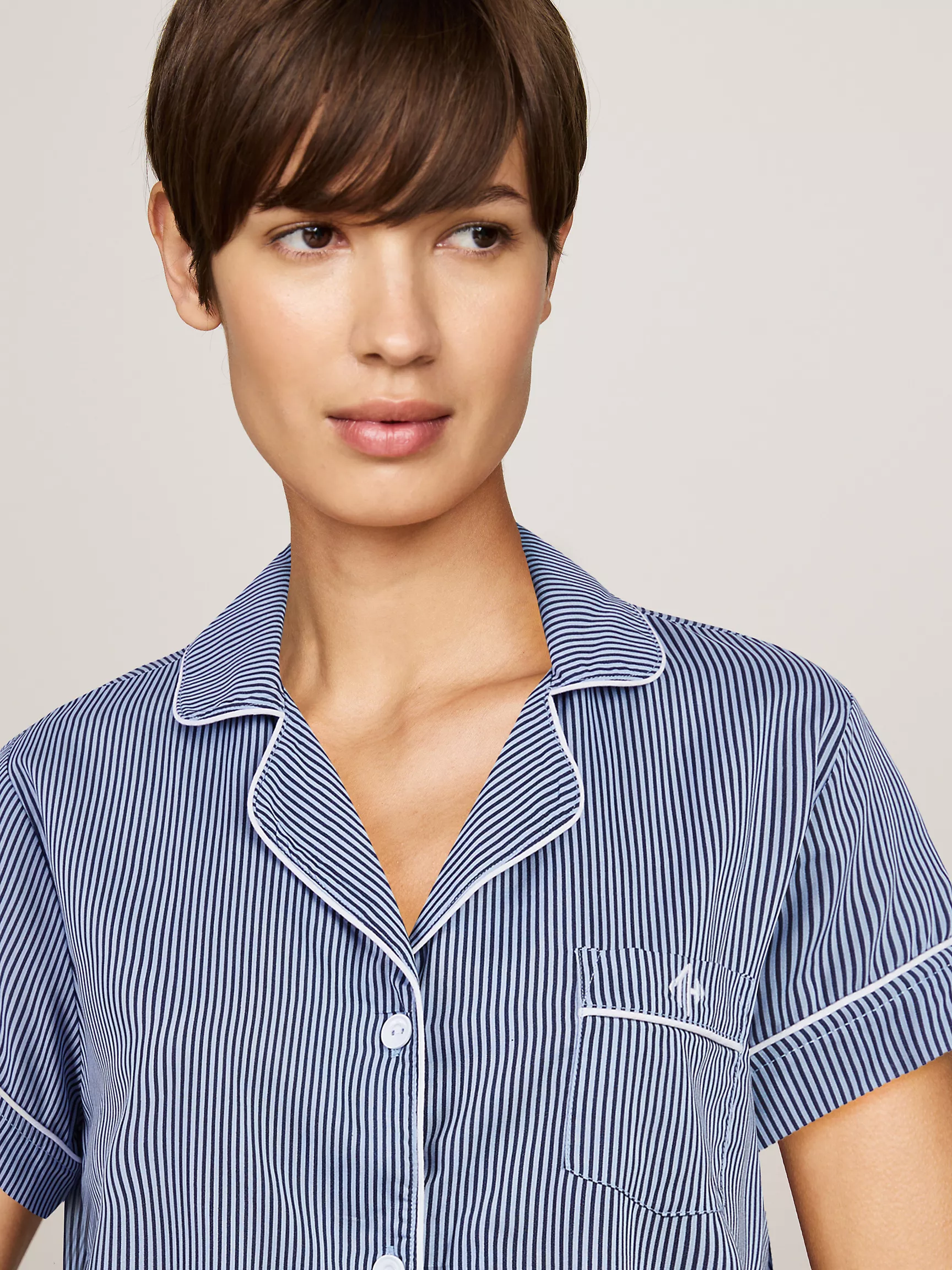 Женская одежда для сна Tommy Hilfiger, Пижамный комплект с вышитым монограммным логотипом