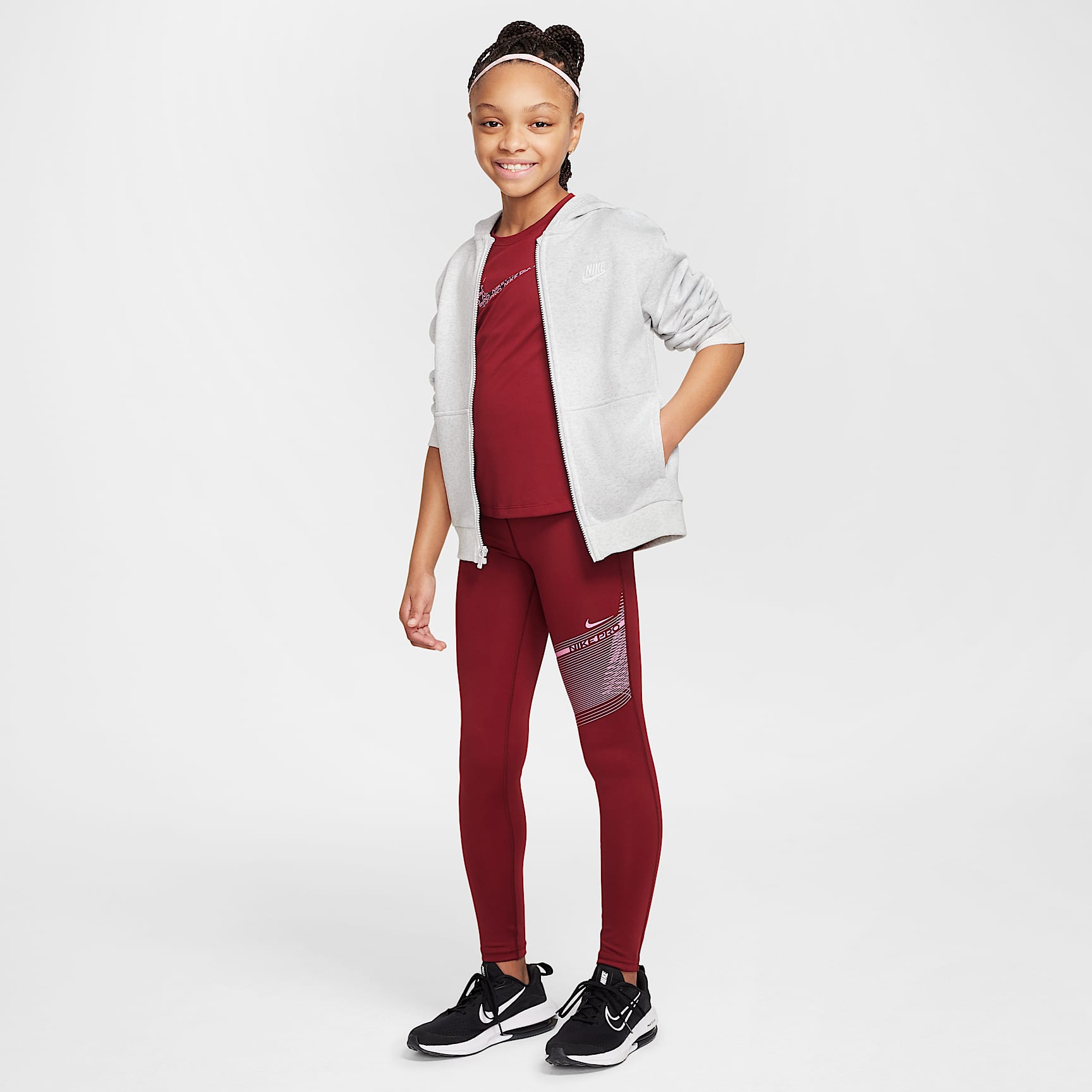 Nike Pro Girls' Dri-FIT Mid-Rise Leggings