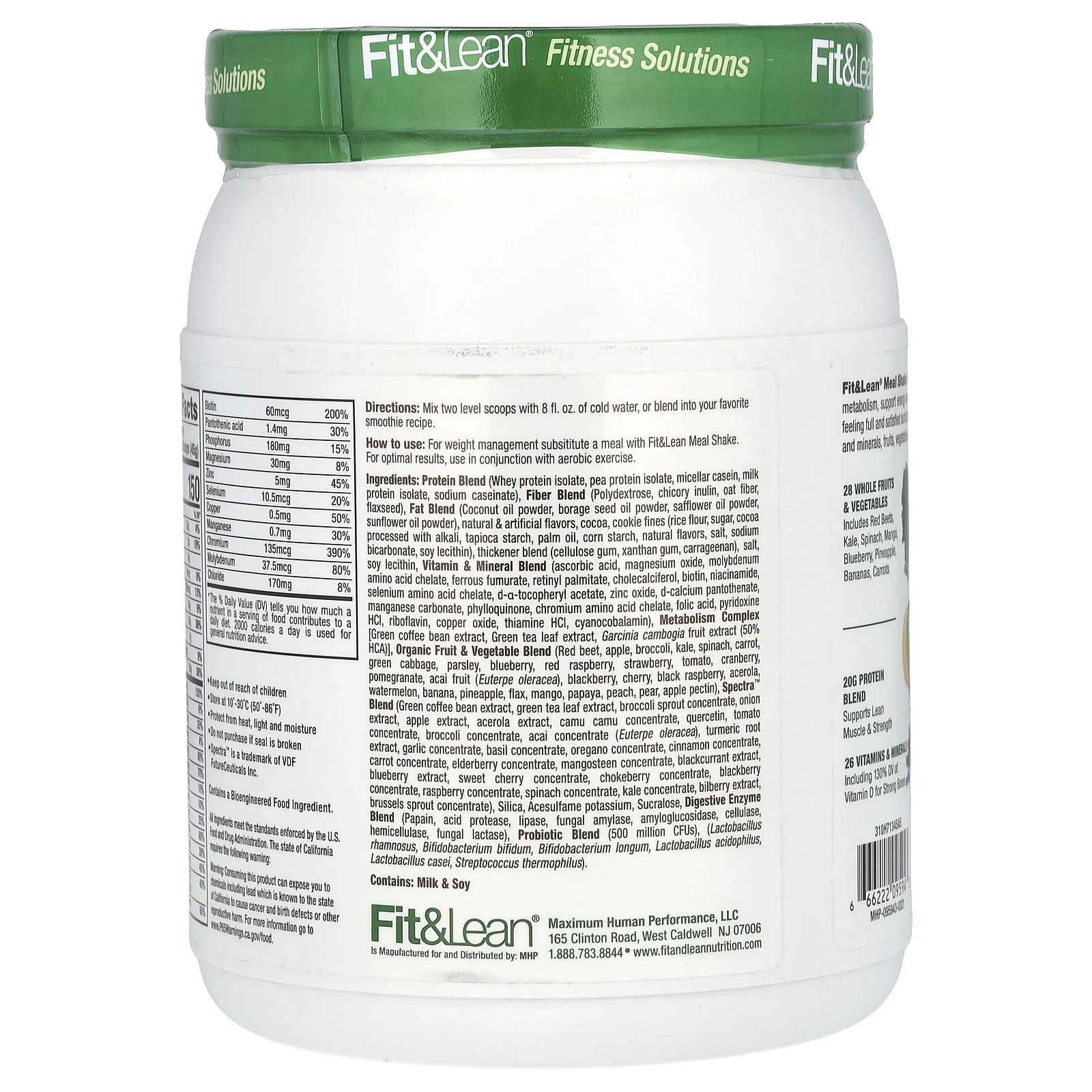 Fit & Lean, Meal Shake, комплексное фитнес-питательное вещество, печенье и сливки, 450 г (1 фунт)