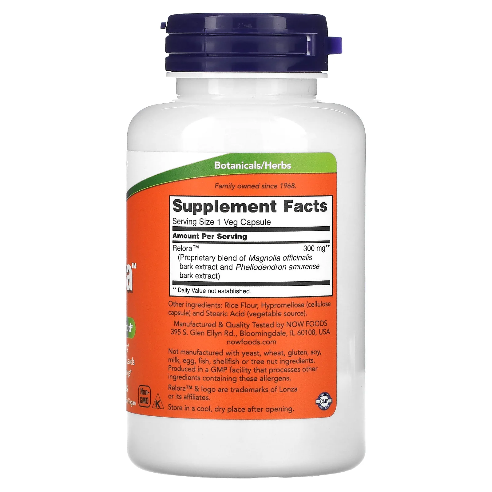 NOW Foods, Relora, 300 мг, 120 растительных капсул