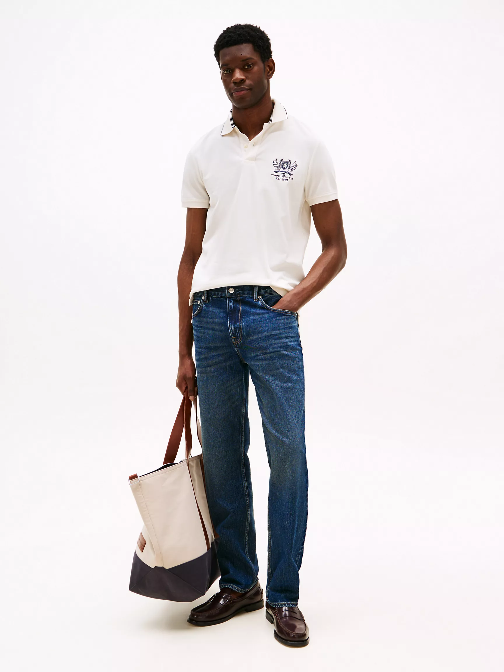 Мужское поло Tommy Hilfiger, Стандартное поло с вышитым логотипом Crest