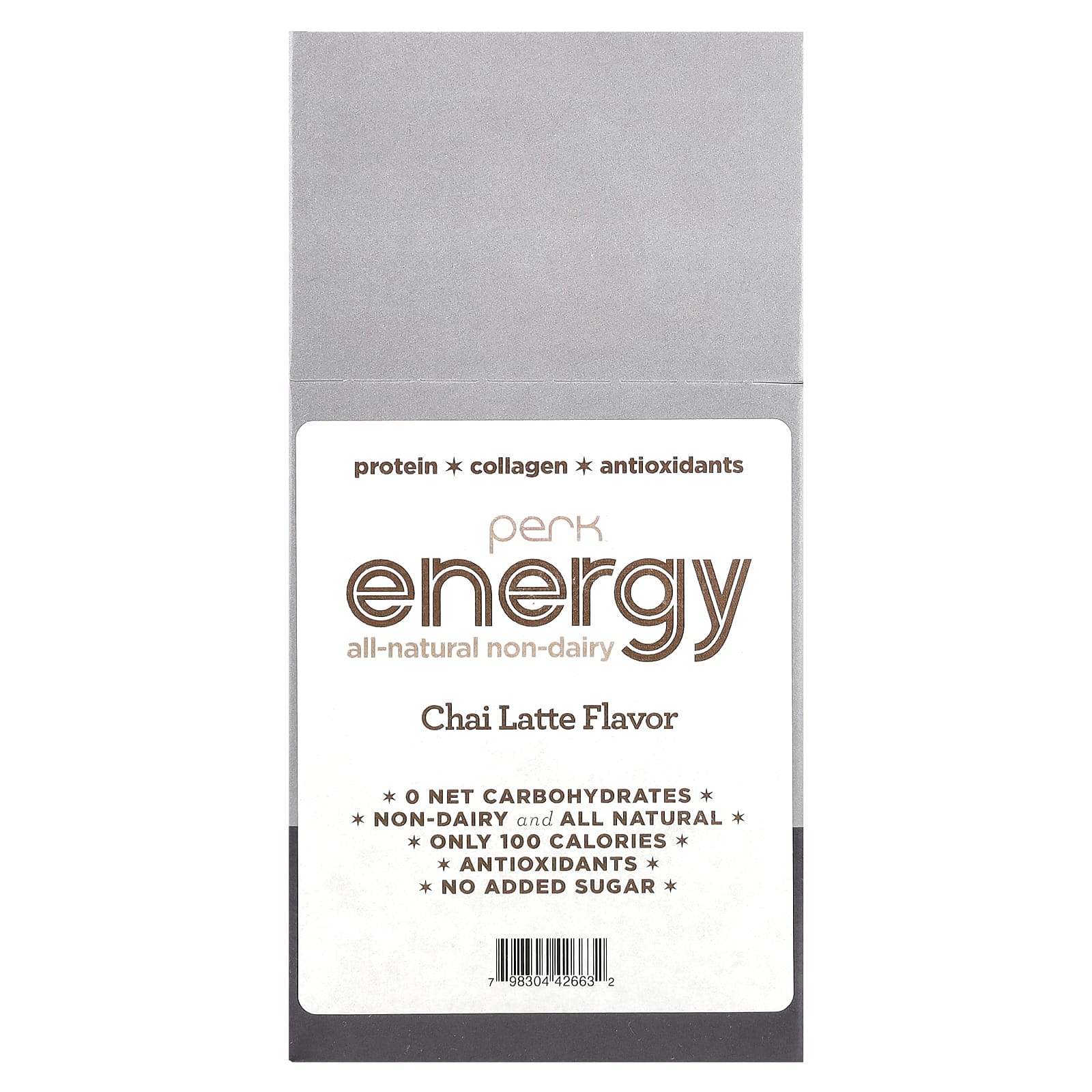 Perk Energy, Полностью натуральные немолочные продукты, чай латте, 10 пакетиков по 21 г