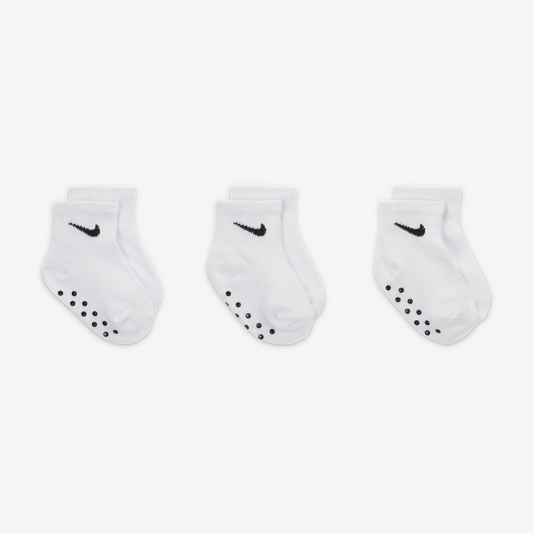 Nike Toddler Swoosh Ankle Gripper Socks (3-Pairs)