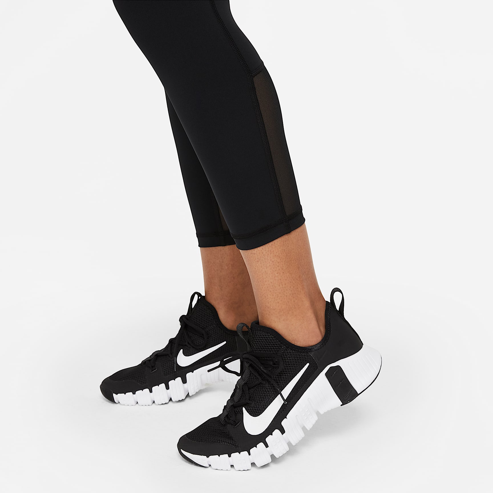 Nike Pro Women's Mid-Rise Crop Mesh-Panel Leggings