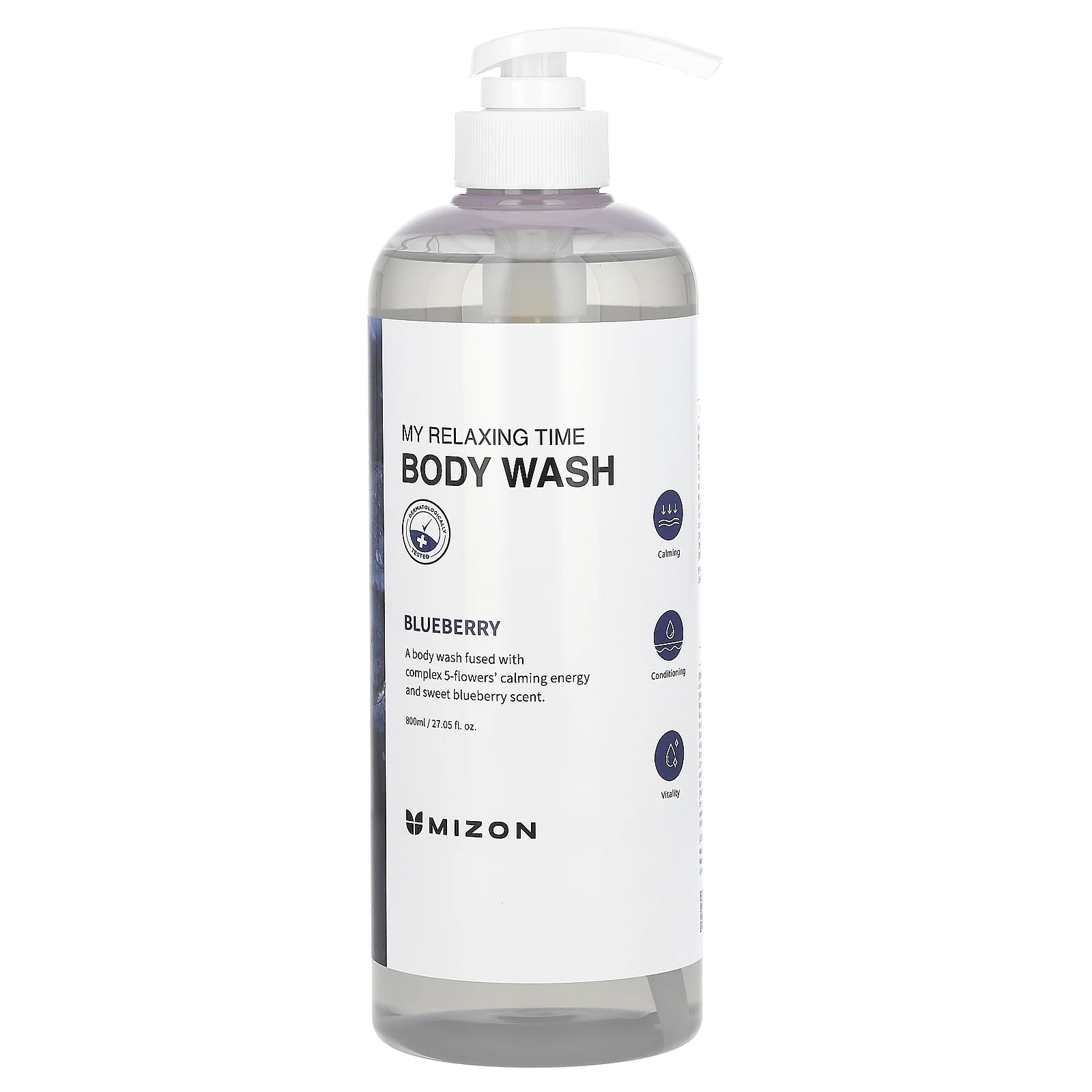 Mizon, My Relaxing Time, гель для душа, голубика, 800 мл (27,05 жидк. унции)