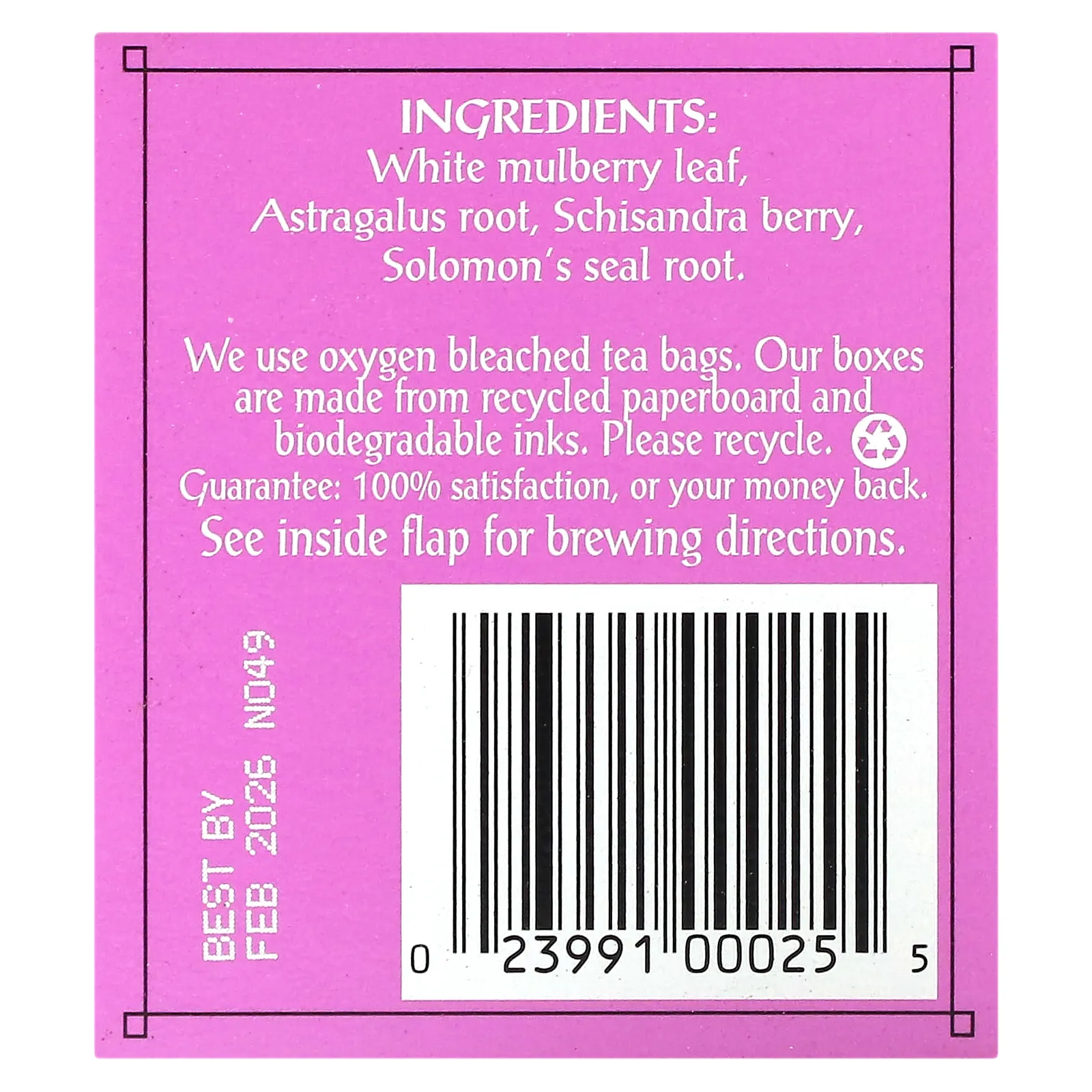 Triple Leaf Tea, чай из листьев шелковицы, 20 чайных пакетиков, 33 г (1,16 унции)