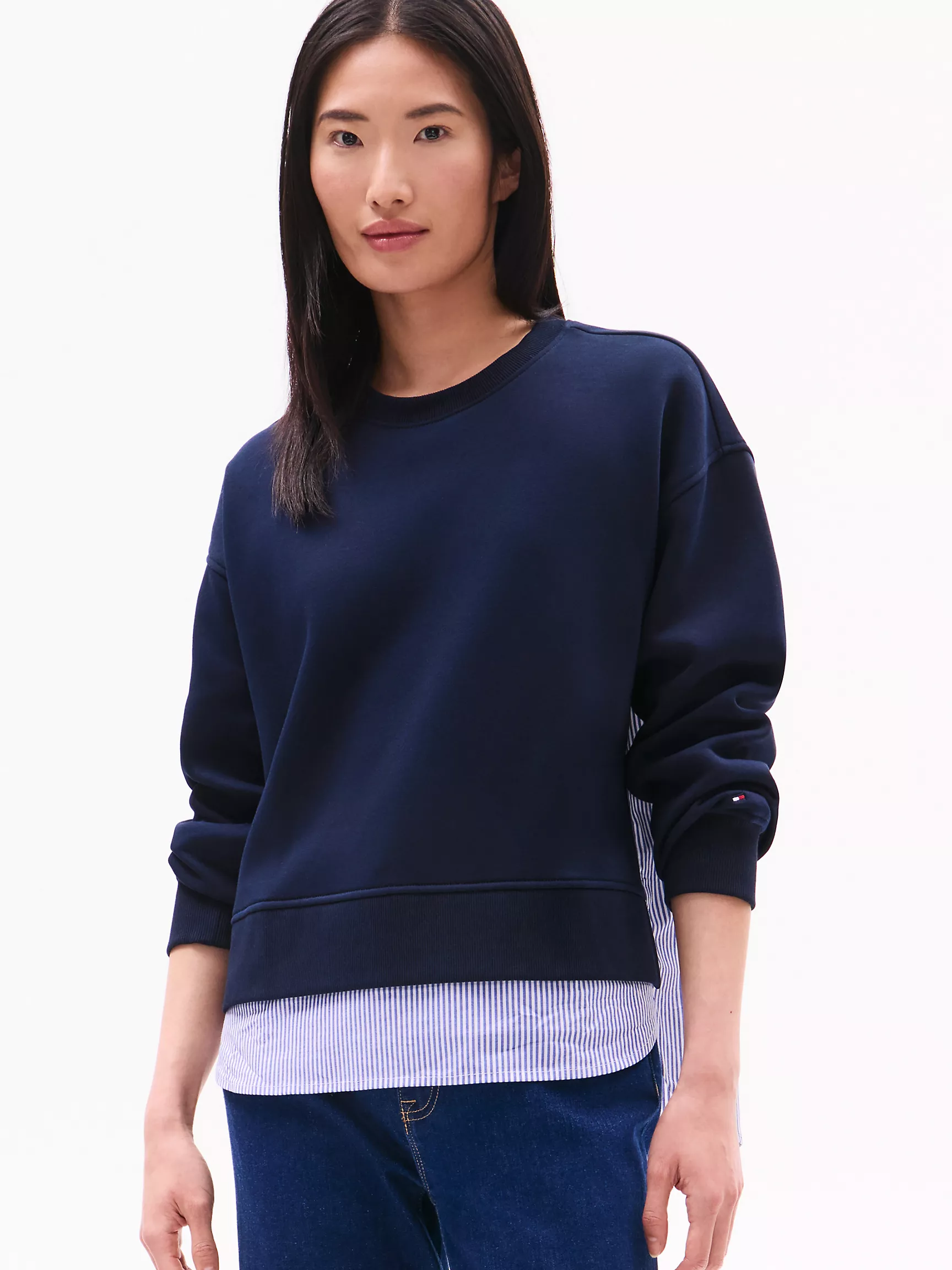 Женская толстовка Tommy Hilfiger, Свитшот-гибрид из смешанных материалов