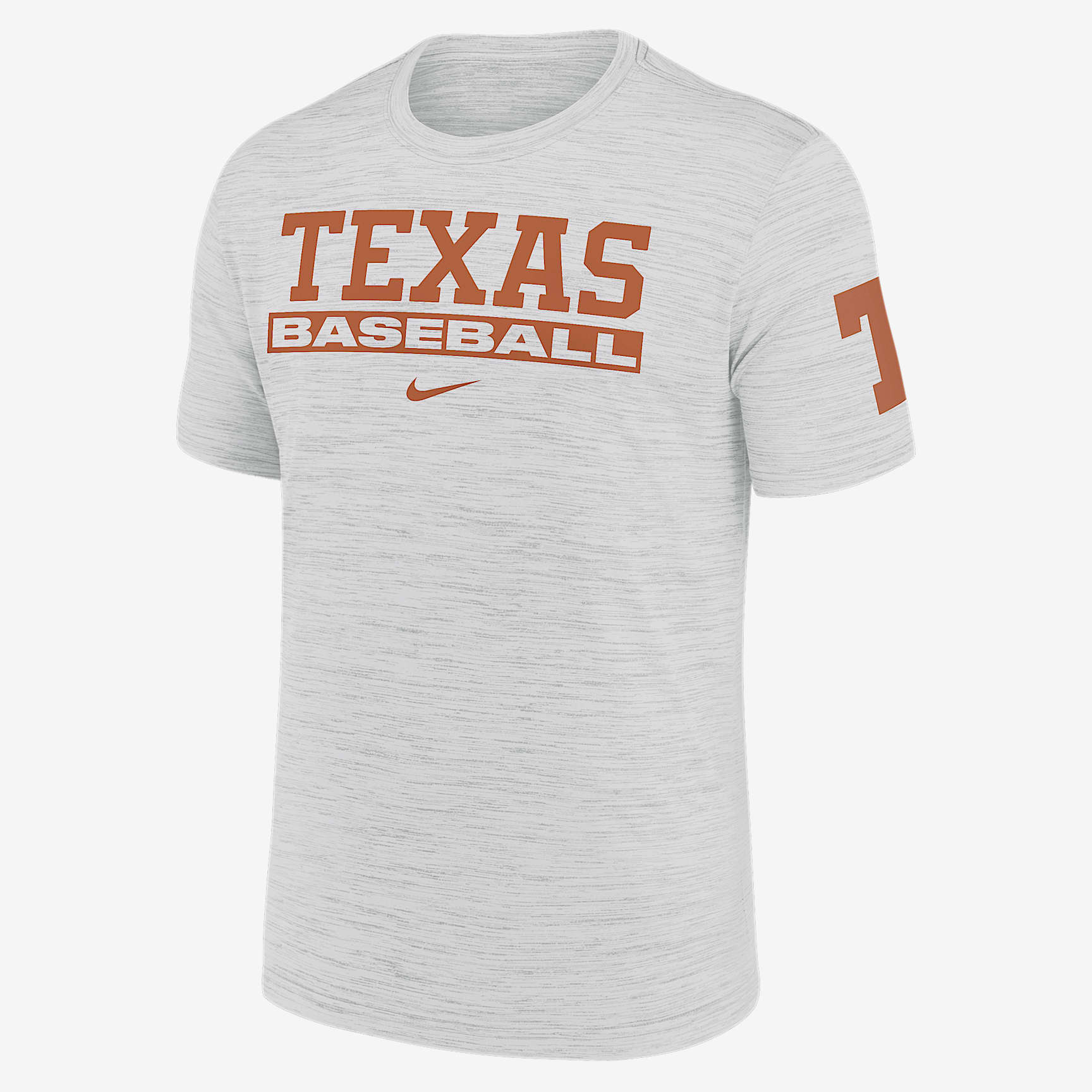 Texas Longhorns Velocity Baseball Wordmark Stack Men's Nike Dri-FIT College T-Shirt