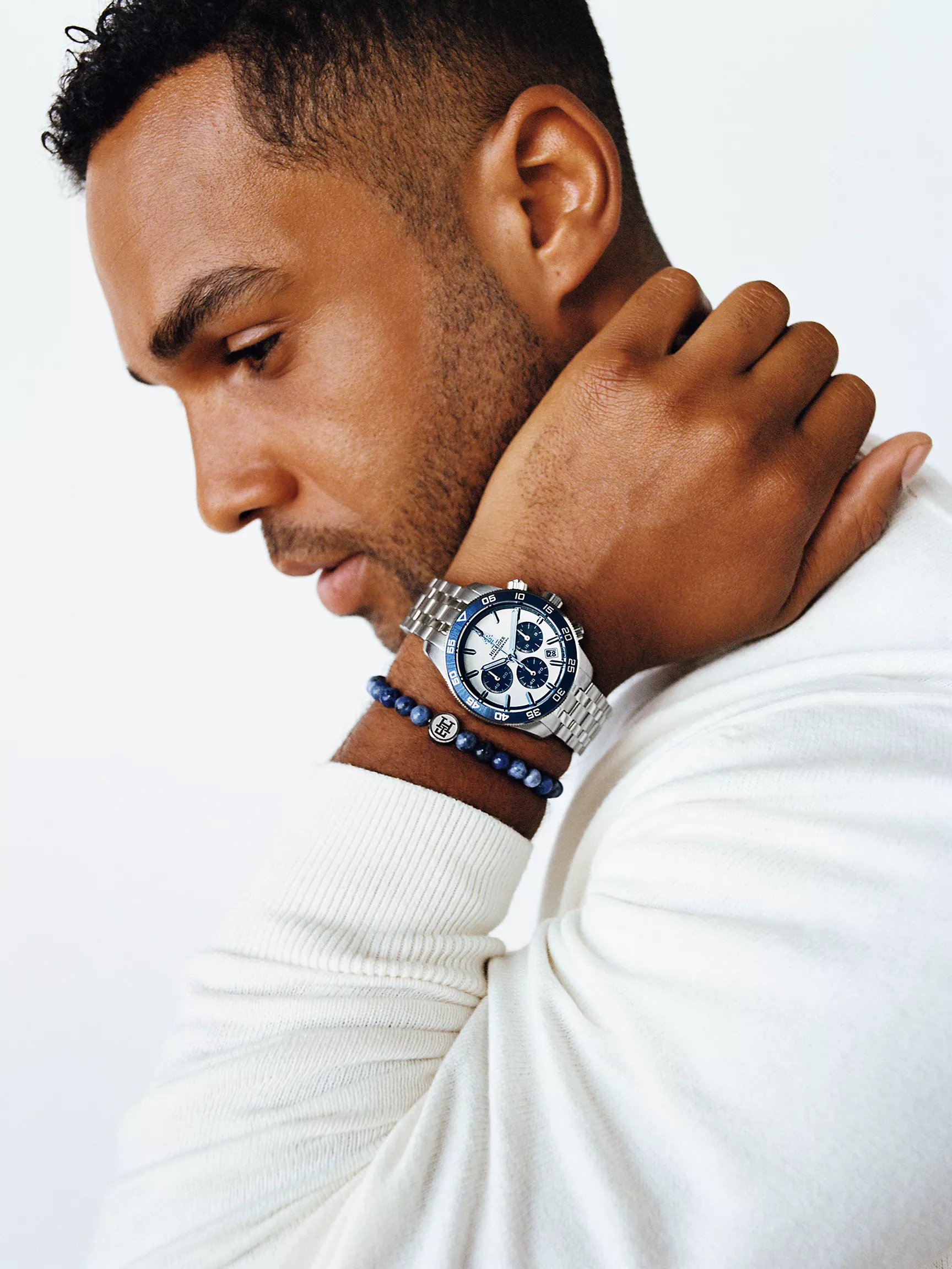 Мужские часы Tommy Hilfiger, Хронограф 41 мм TH85 с белым циферблатом