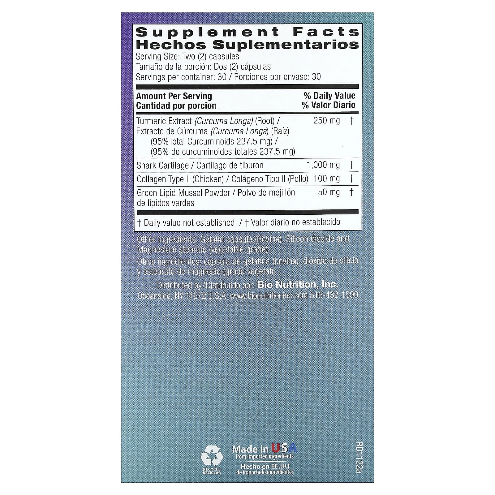 Bio Nutrition, здоровье суставов, с коллагеном типа 2, 60 капсул