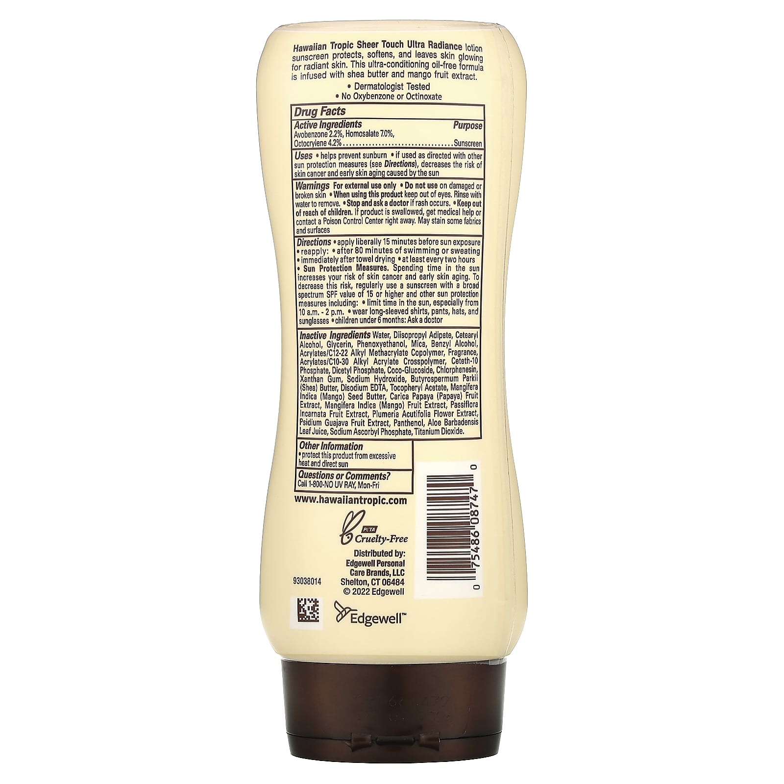 Hawaiian Tropic, Sheer Touch, Ultra Radiance, солнцезащитный лосьон с SPF 30, 236 мл