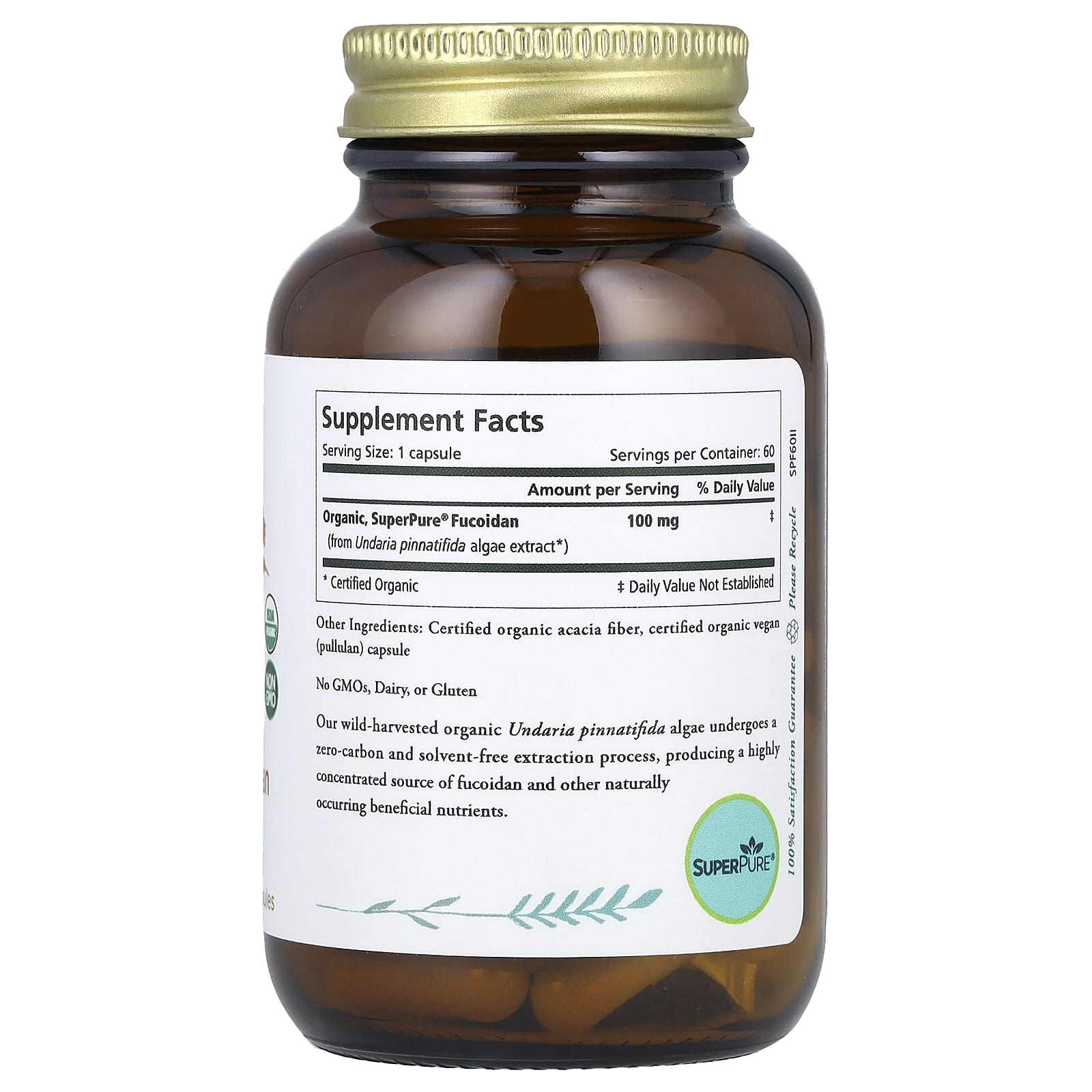 Pure Synergy, SuperPure, фукоидан, 60 капсул