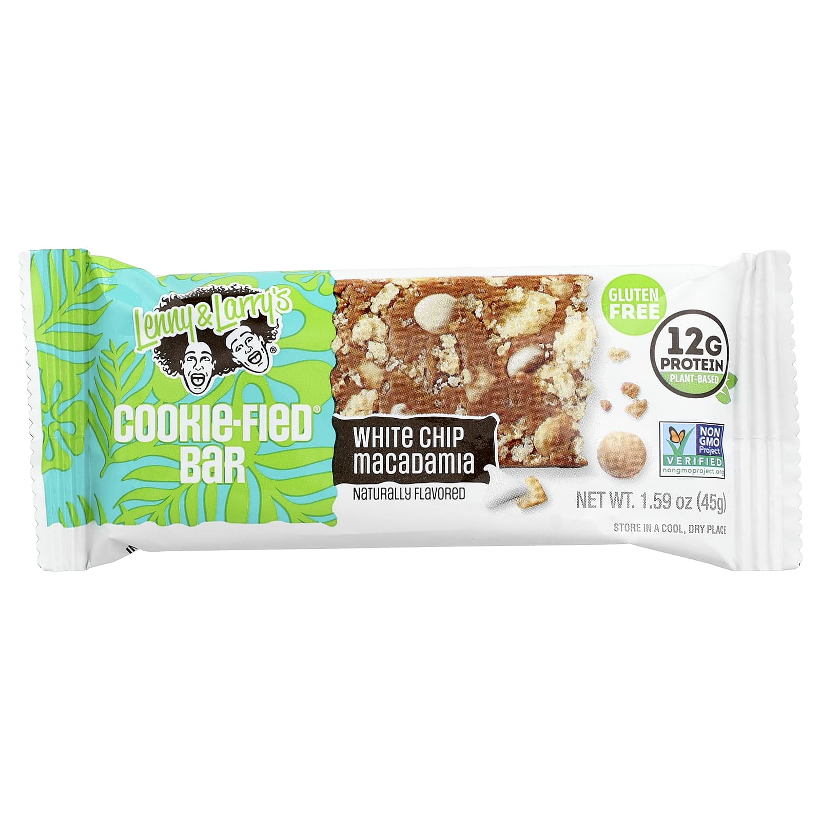 Lenny & Larry's, Cookie-Fied®, батончик с белой крошкой макадамии, 9 батончиков, 45 г (1,59 унции)