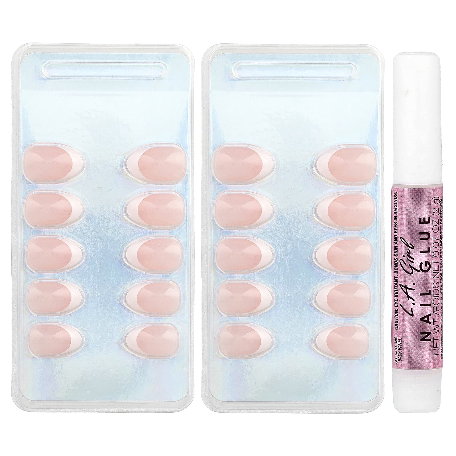 L.A. Girl, Oh So Shiny, искусственные ногти, гелевые типсы для сияния ногтей, GNT155, современный френч, набор из 25 предметов