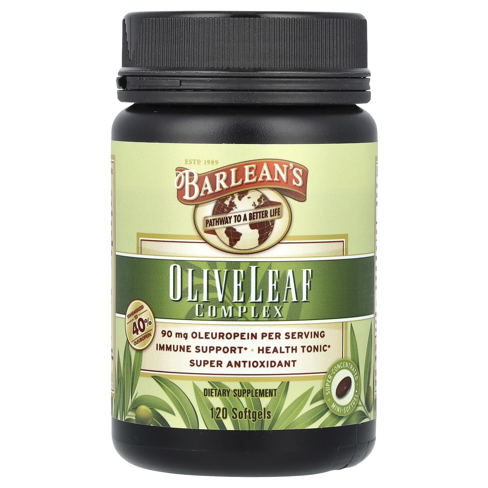 Barlean's, Комплекс оливковых листьев, 120 мягких таблеток