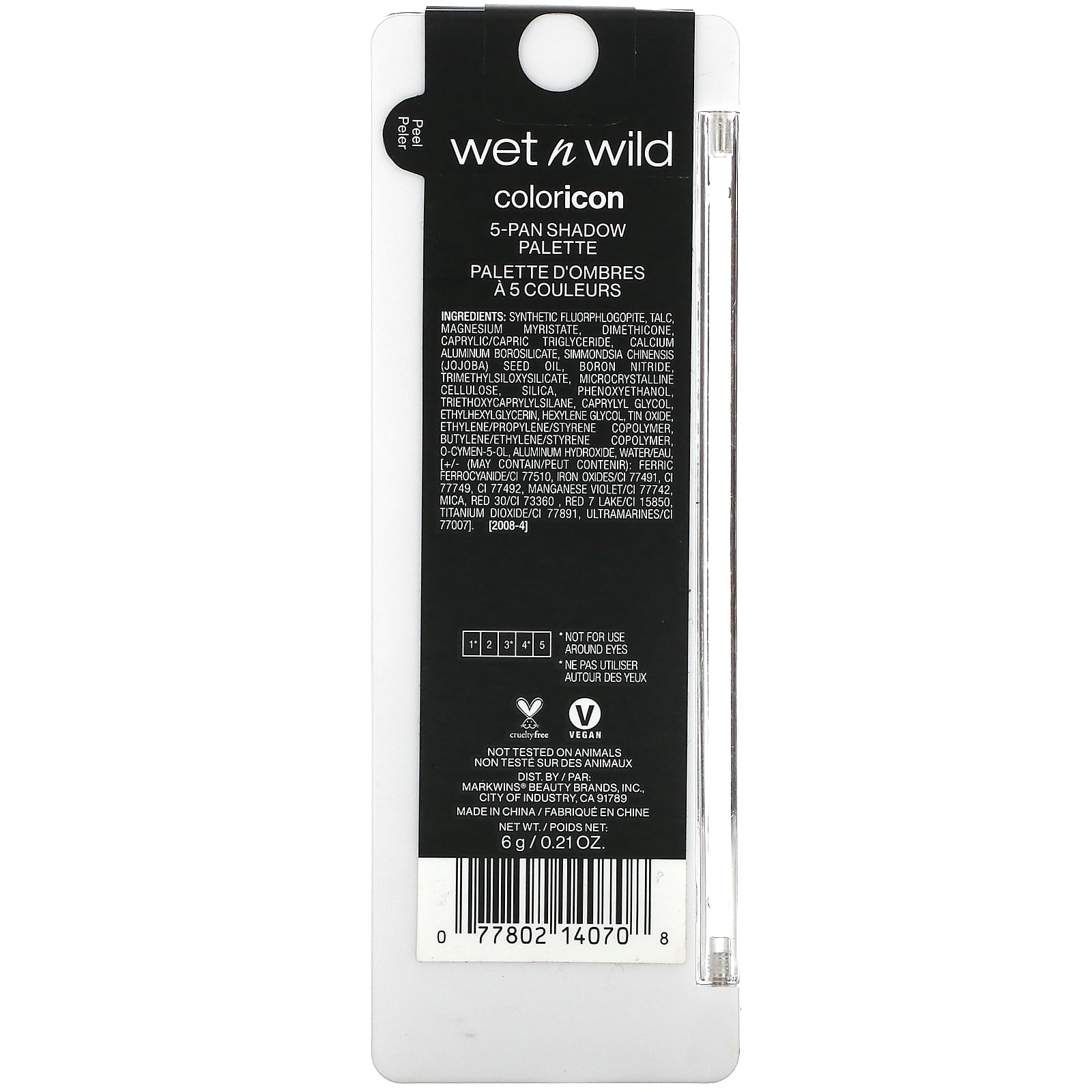 wet n wild, Color Icon, Petalette, палитра теней из 5 оттенков, 6 г (0,21 унции)