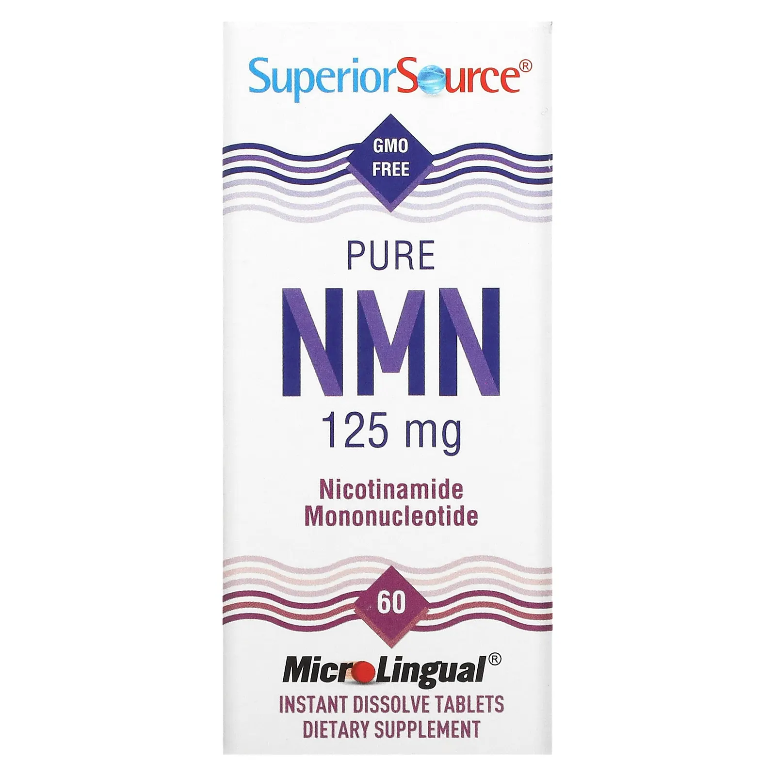 Superior Source, чистый NMN, 125 мг, 60 быстрорастворимых таблеток