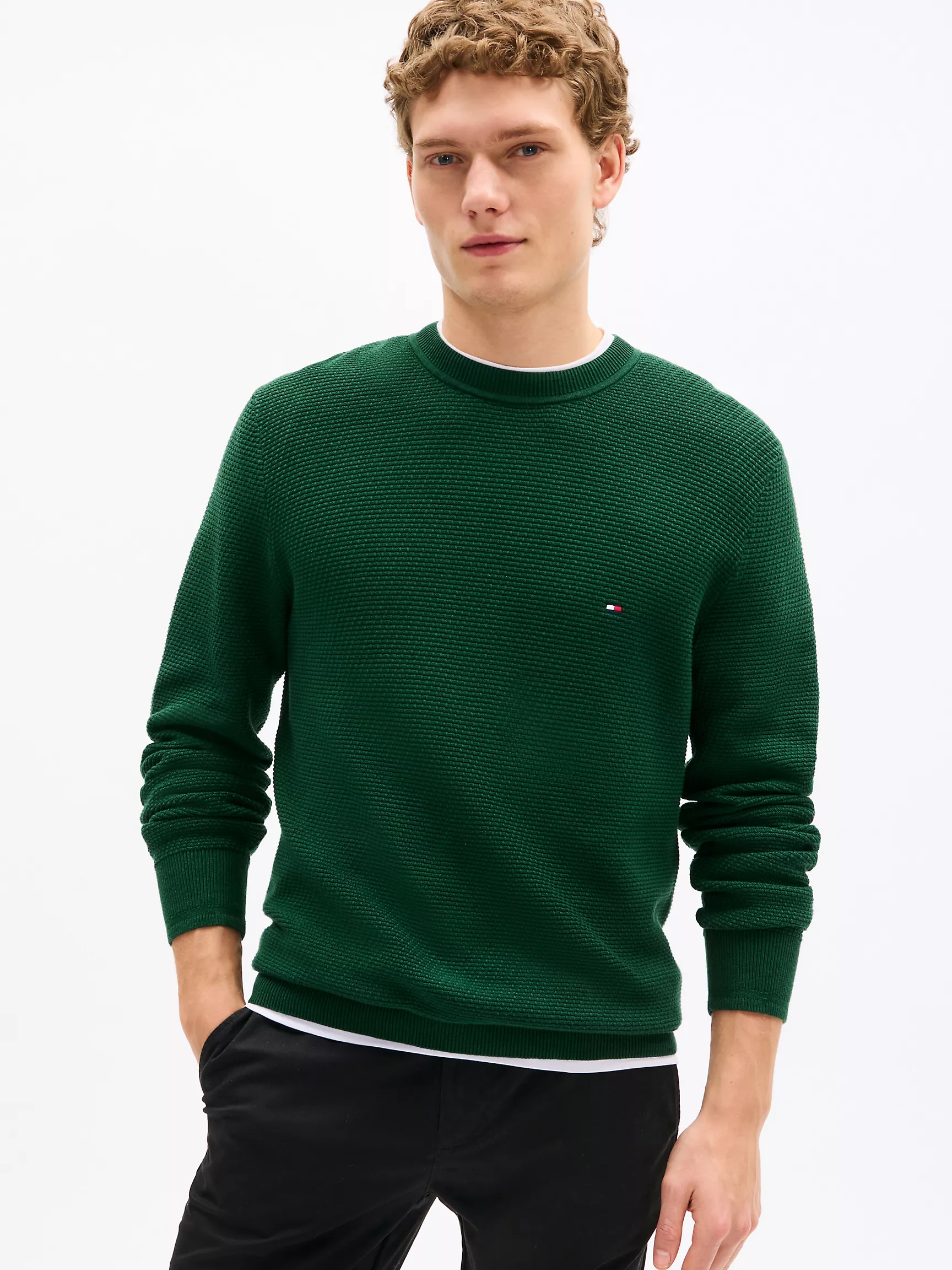 Мужской свитер Tommy Hilfiger, Структурированный свитер с круглым вырезом