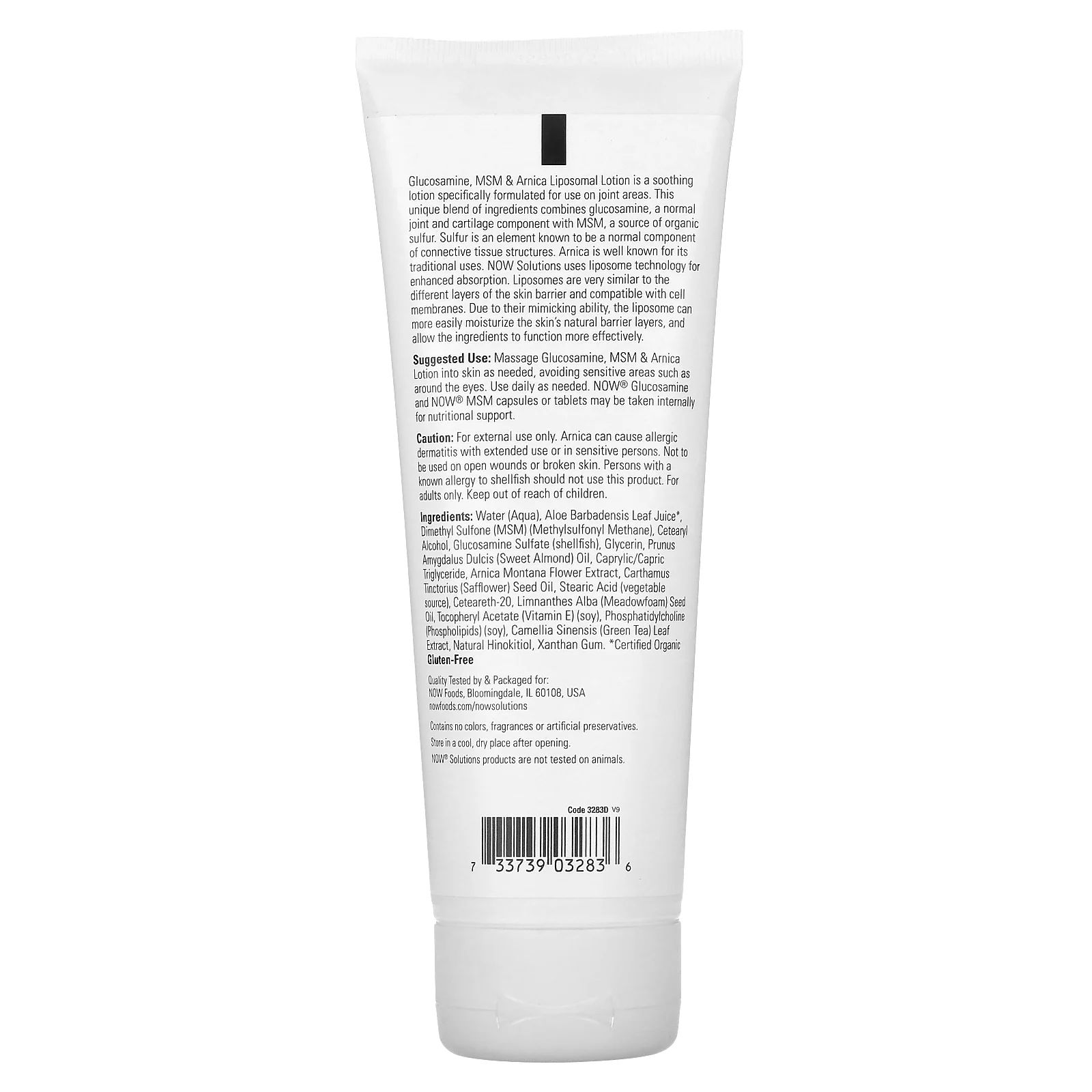 NOW Foods, Solutions, глюкозамин, МСМ и арника, липосомный лосьон, 237 мл (8 жидк. унций)