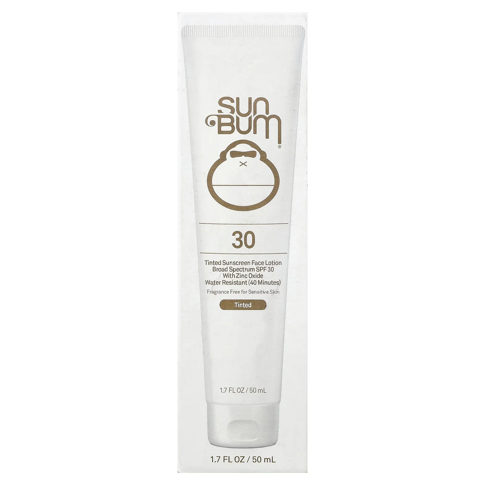 Sun Bum, солнцезащитный лосьон для лица, с SPF 30, для чувствительной кожи, без отдушки, 50 мл (1,7 жидк. унции)