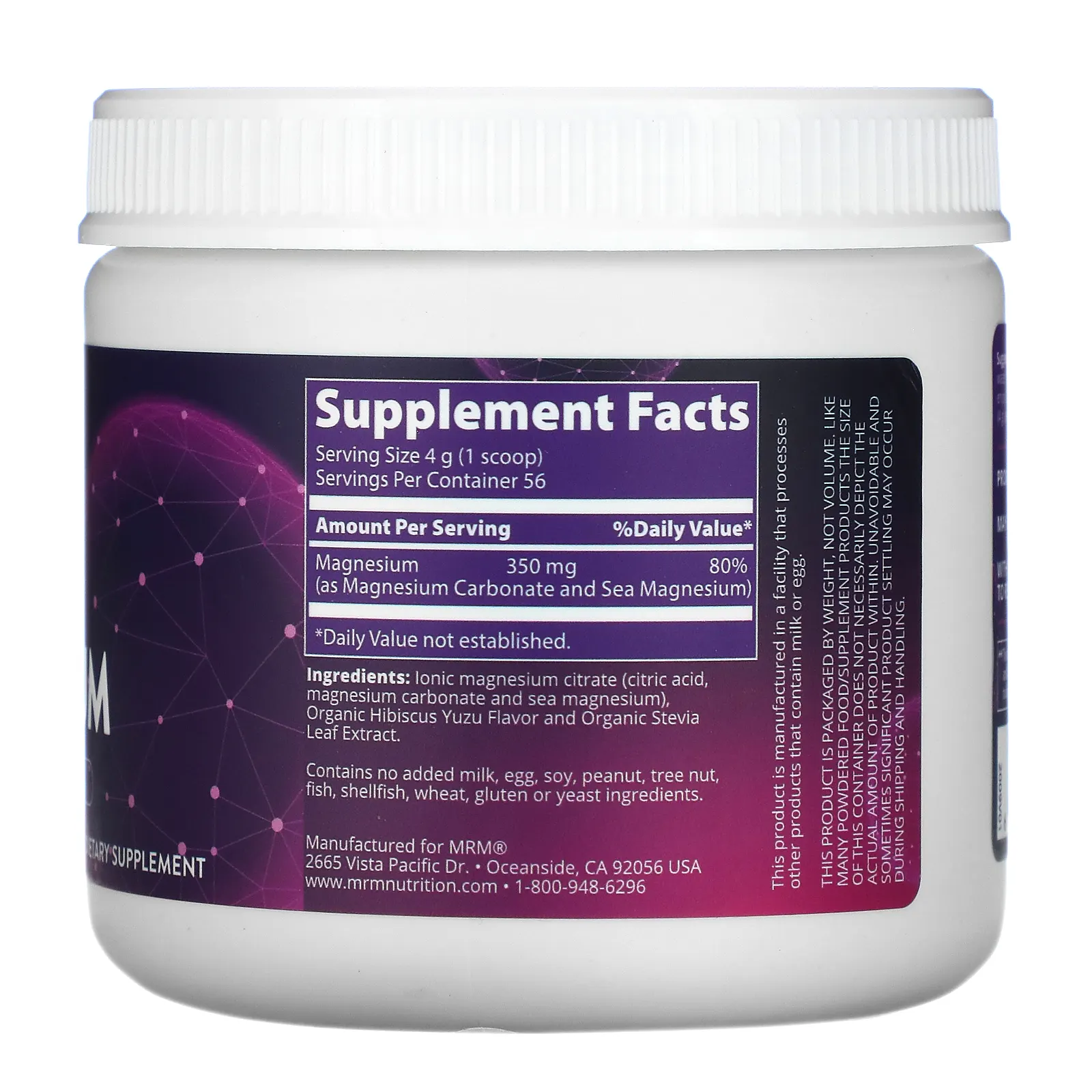 MRM Nutrition, Relax-All Magnesium, магний, со вкусом гибискуса и юдзу, 226 г (8 унций)
