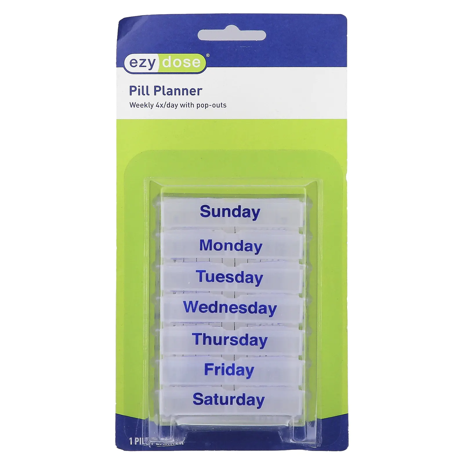 Ezy Dose, ежедневник, 4 раза в день, с всплывающими подсказками, 1 шт.