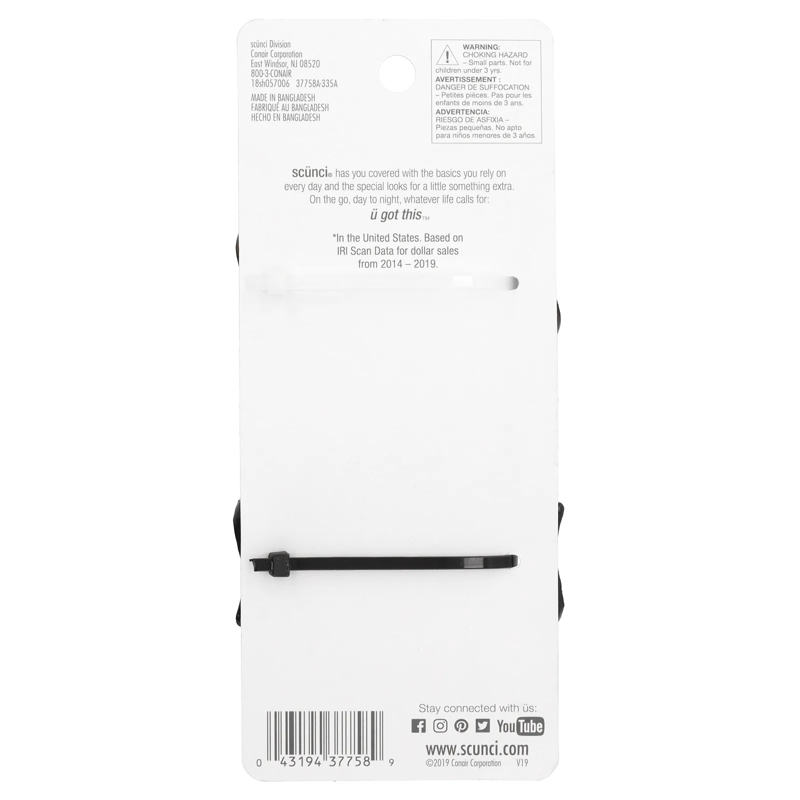 Scunci, No Slip Grip, захваты для губ, осьминог, 2 шт.