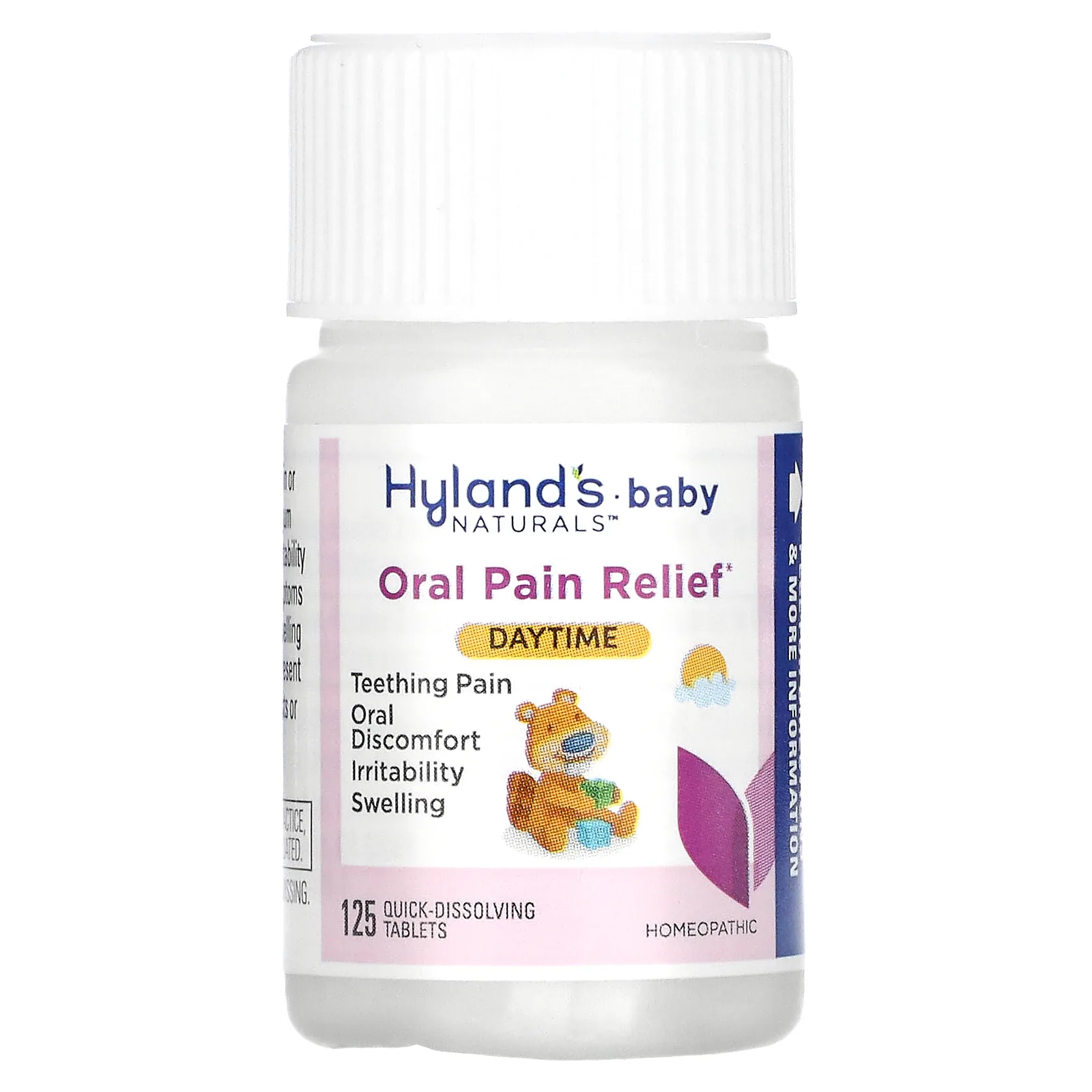Hyland's Naturals, таблетки для облегчения боли в полости рта у грудных детей, для дневного приема, от 0 месяцев, 125 быстрорастворимых таблеток