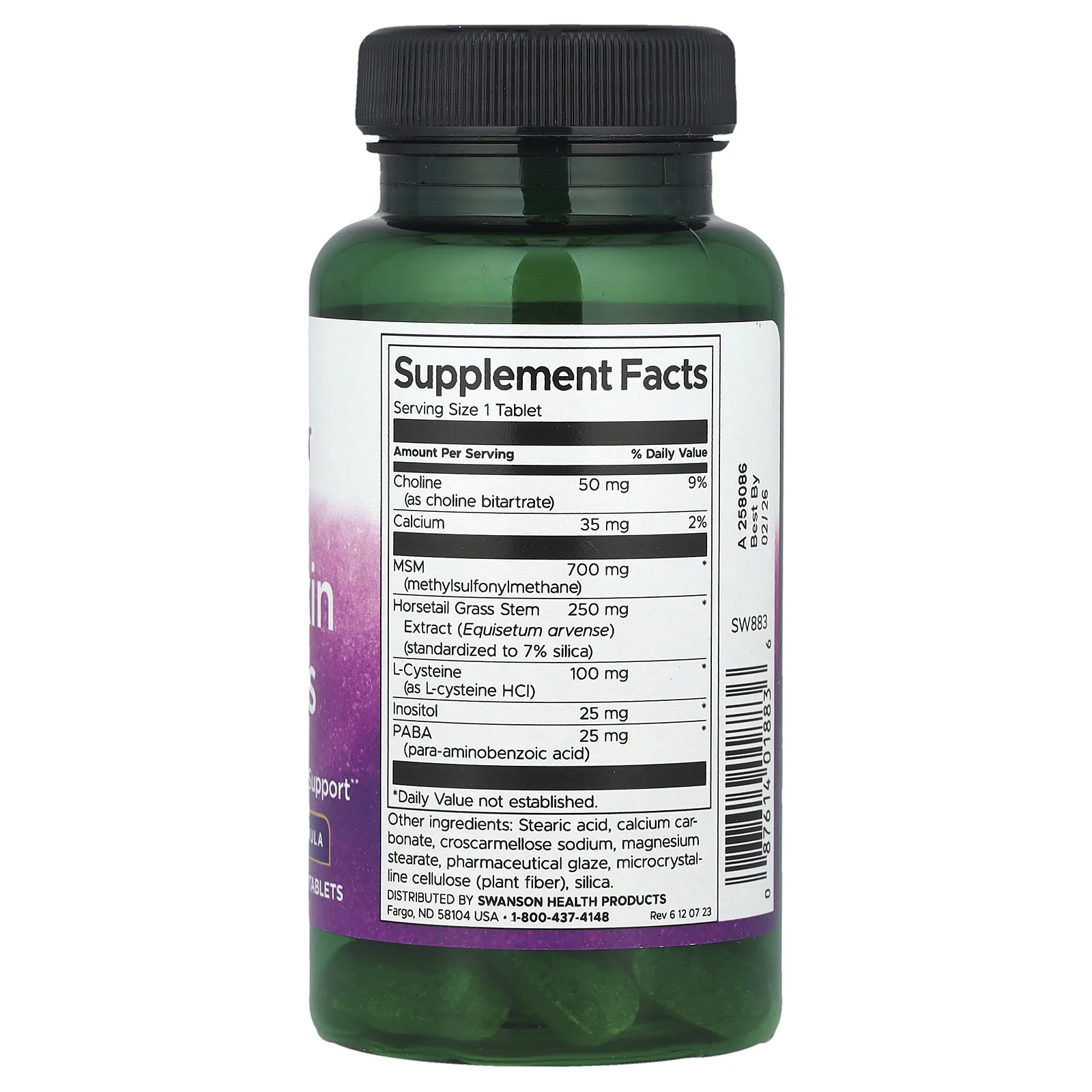 Swanson, Волосы, кожа и ногти, 60 таблеток