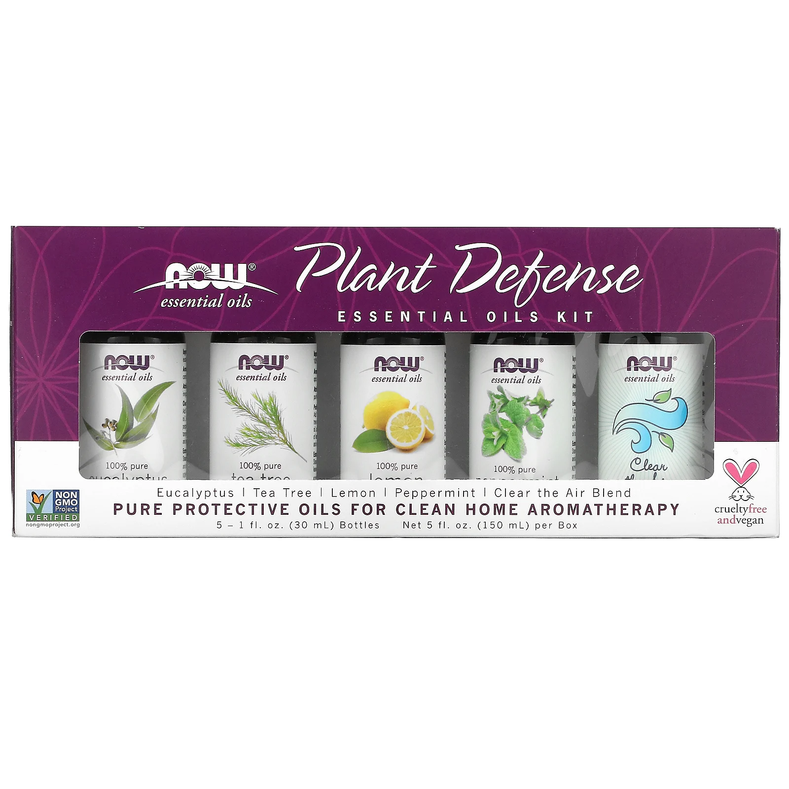 NOW Foods, Plant Defense, набор эфирных масел, 5 флаконов по 30 мл (1 жидк. Унция)