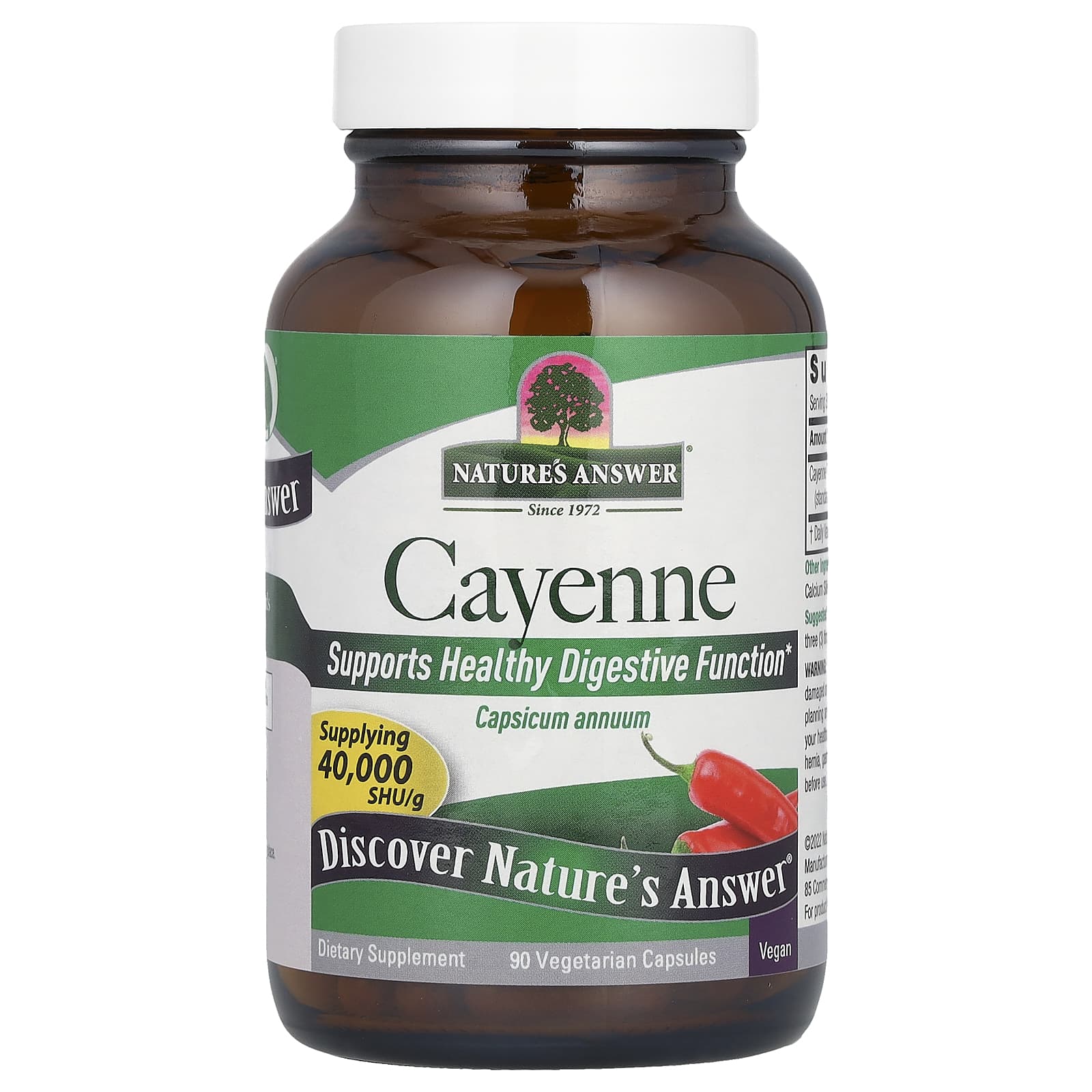 Nature's Answer, кайенский перец, 90 вегетарианских капсул