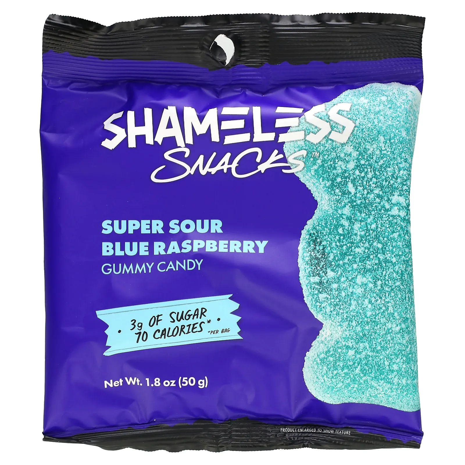 Shameless Snacks, суперкислые жевательные конфеты, со вкусом голубой малины, 6 пакетиков по 50 г (1,8 унции)