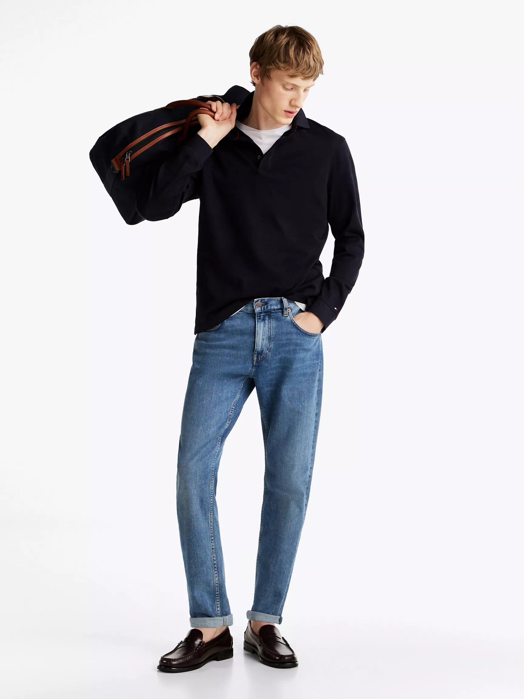 Мужское поло Tommy Hilfiger, Поло с длинными рукавами стандартного кроя