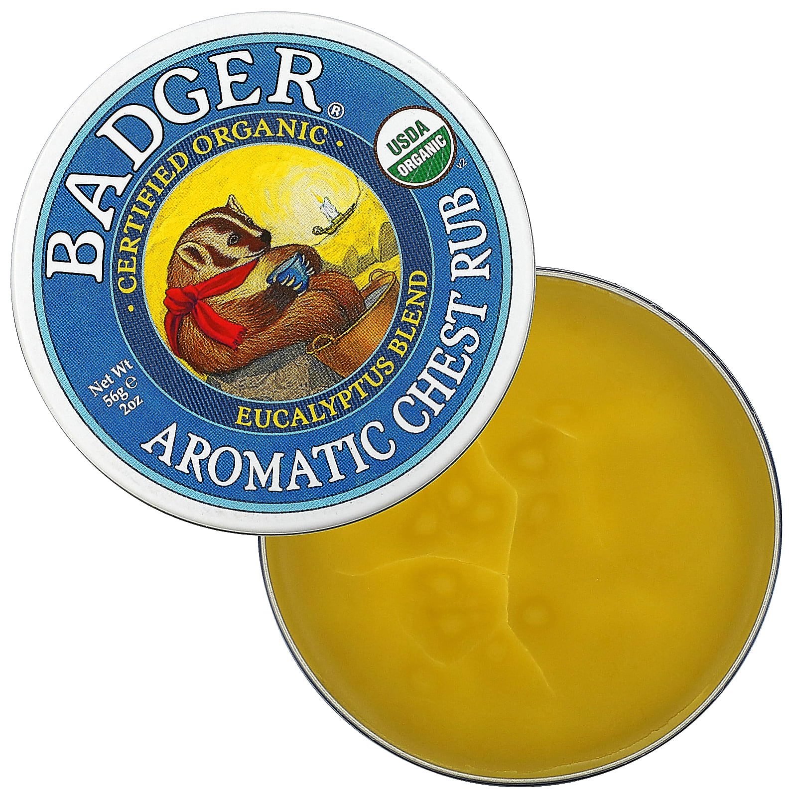 Badger Company, ароматическая мазь для грудной клетки, эвкалипт и мята, 56  (2 унции)
