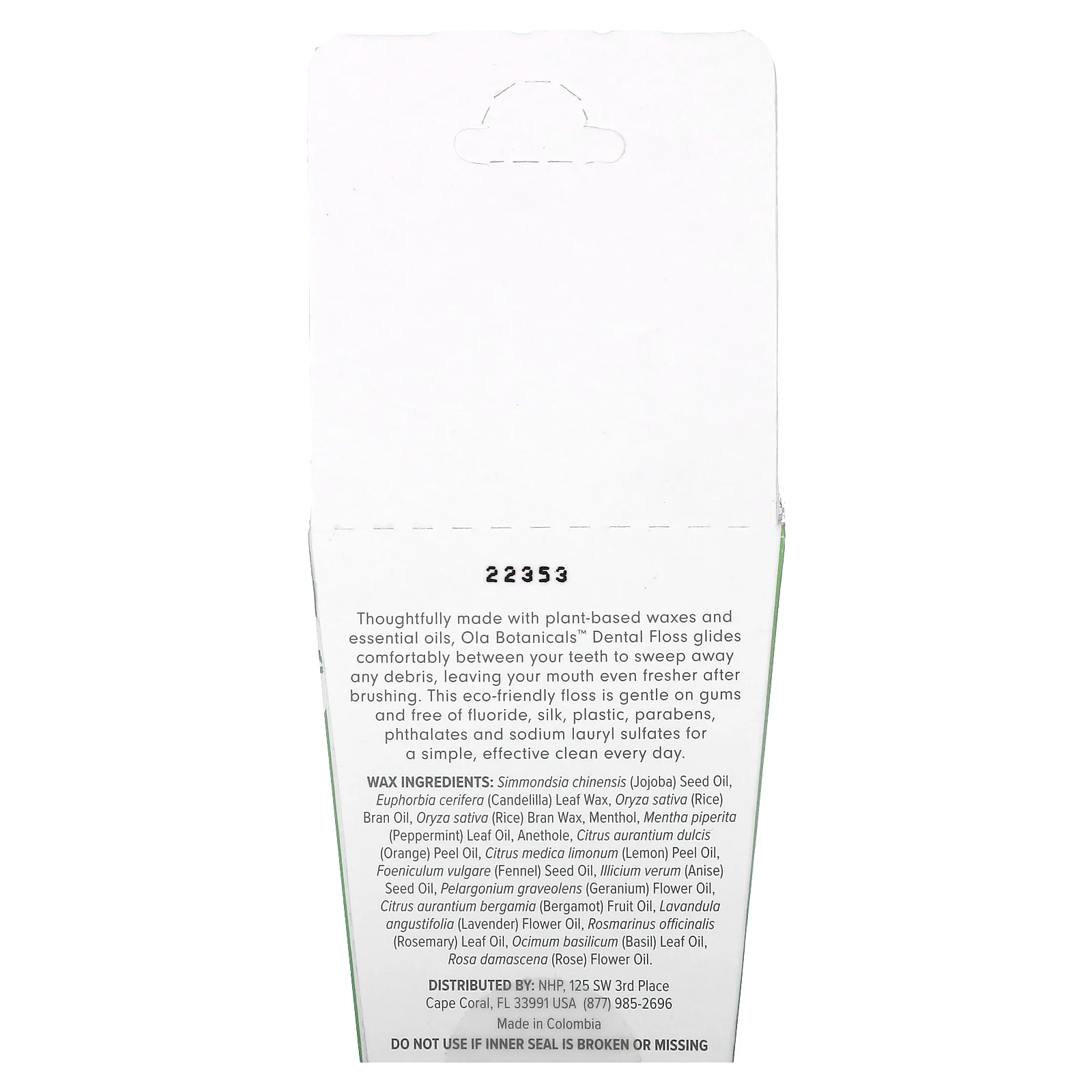 Dr. Mercola, зубная зубная нить, с перечной мятой, 91,44 м (100 ярдов)