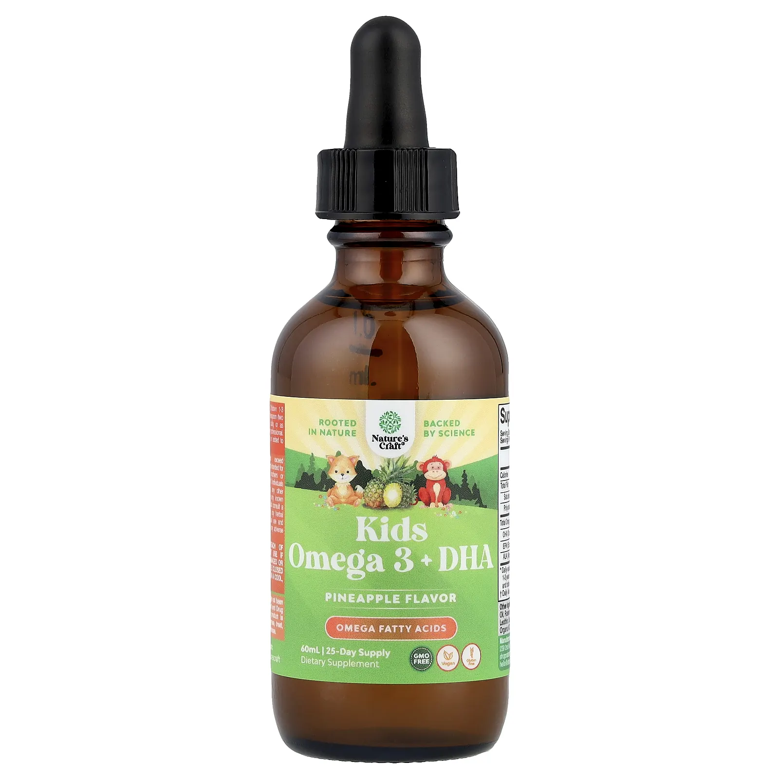 Nature's Craft, Омега 3 и ДГК для детей, ананас, 60 мл (2 жидк. Унции)