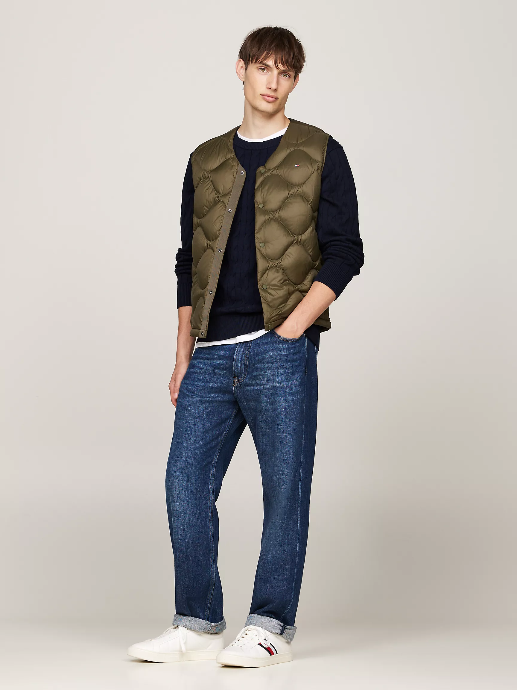 Мужская обувь Tommy Hilfiger, Кожаные кеды с фирменными полосками