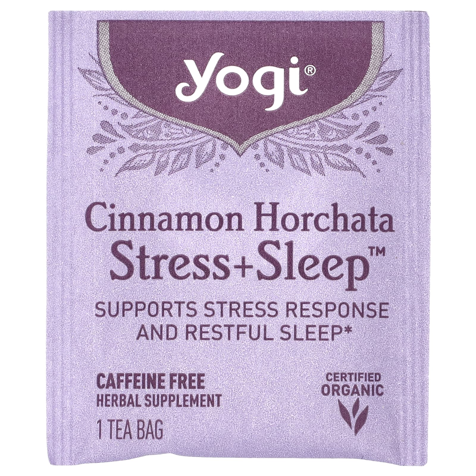 Yogi Tea, Stress + Sleep, орчата с корицей, без кофеина, 16 чайных пакетиков, 32 г (1,12 унции)