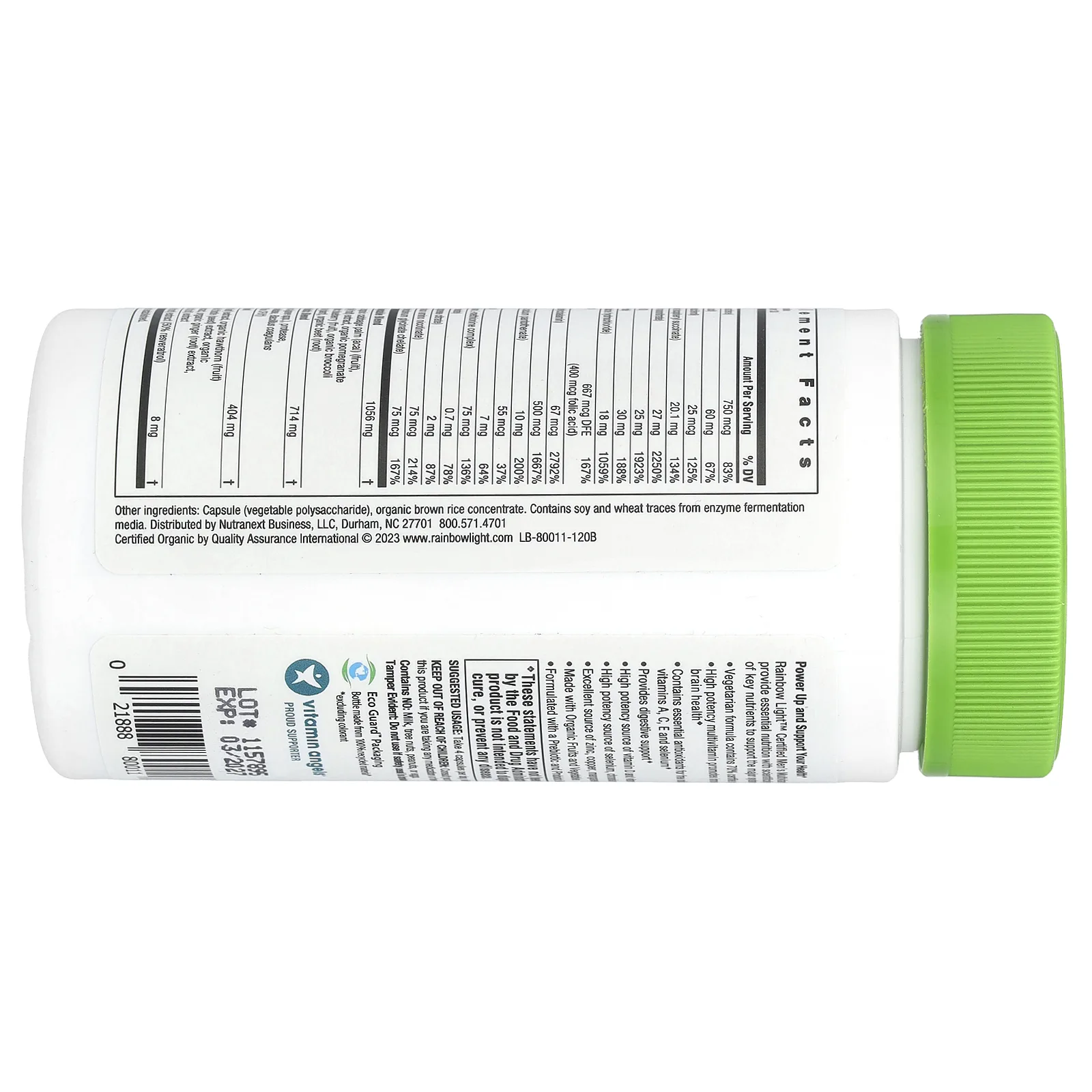 Rainbow Light, Сертифицированные Men's Multivitamin, 120 вегетарианских капсул