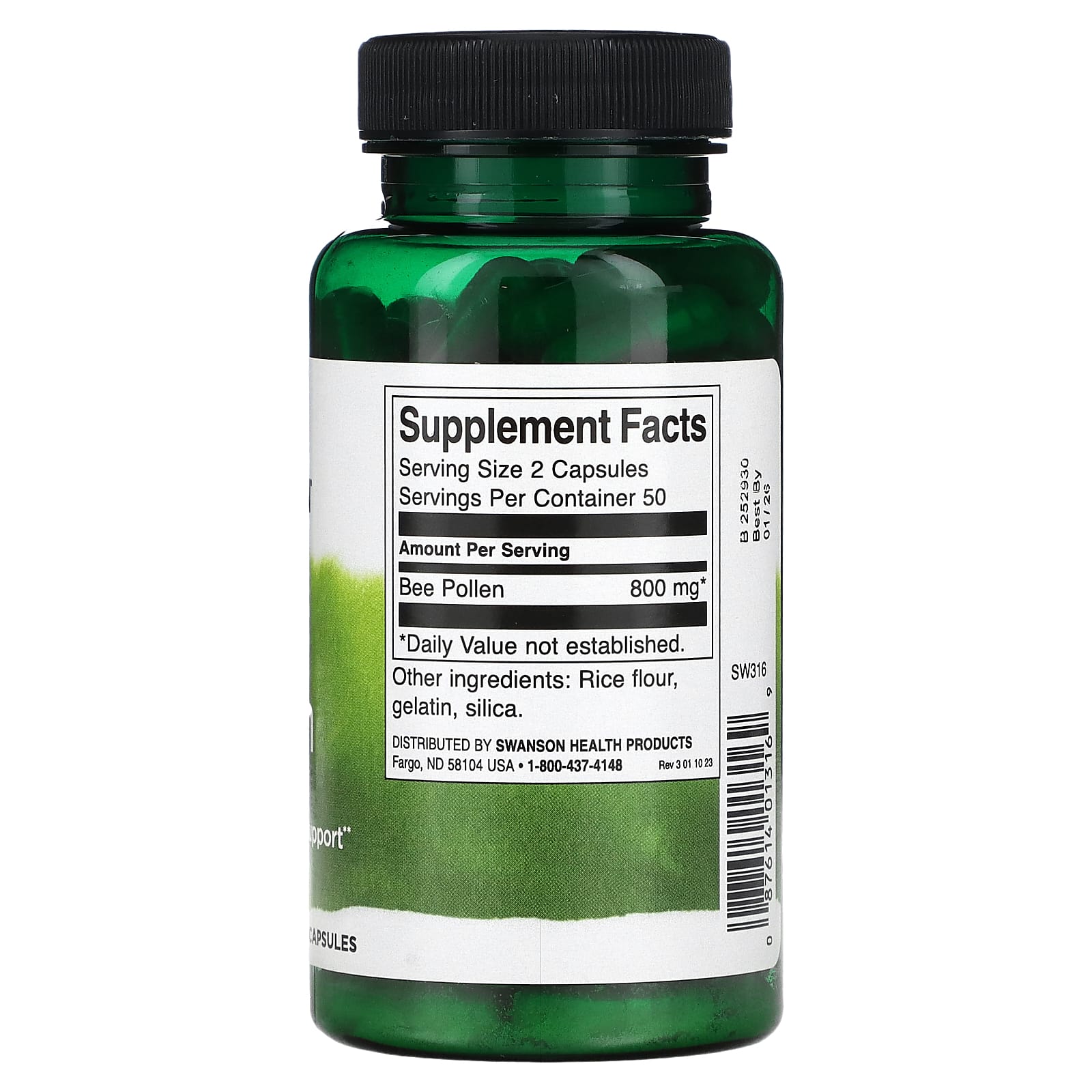 Swanson, Пчелиная пыльца, 400 мг, 100 капсул