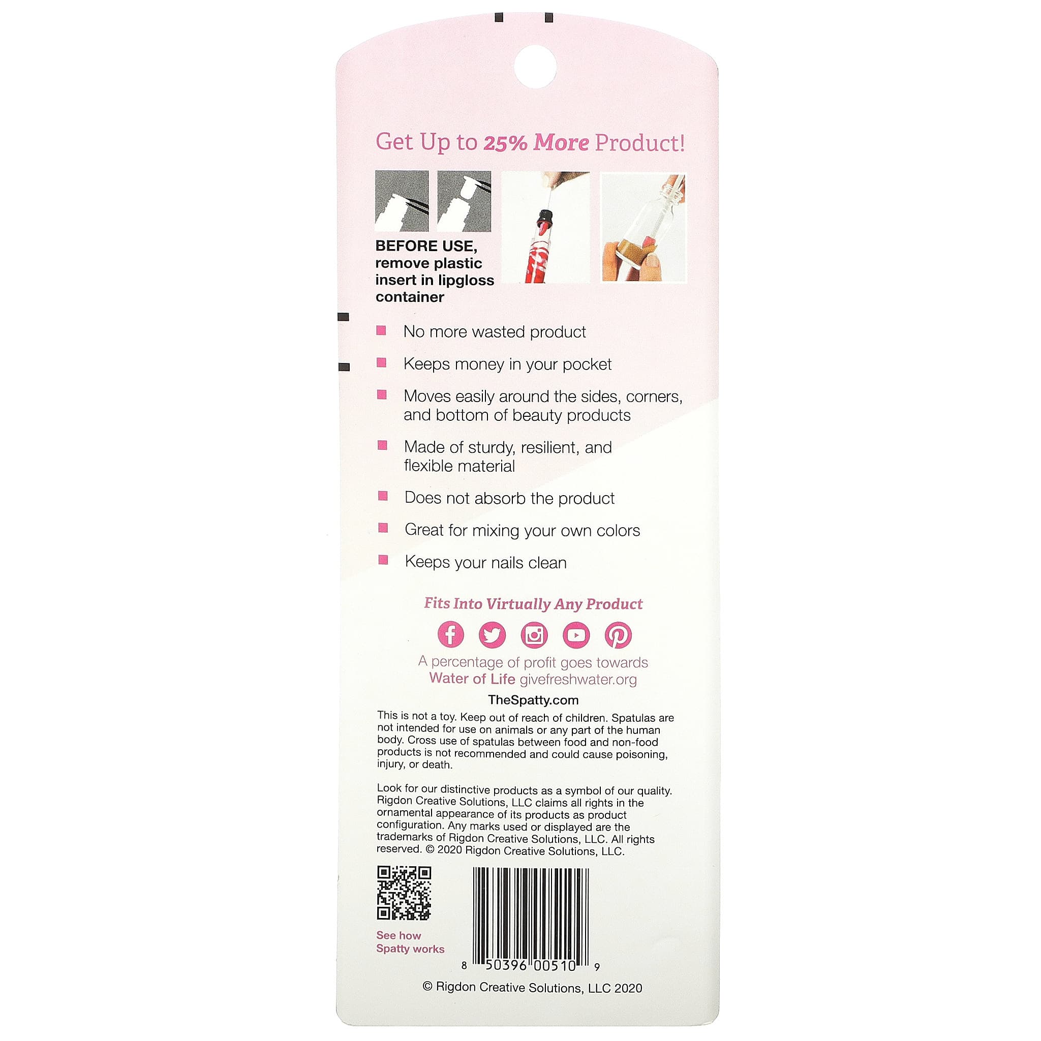 Lip & Beauty Spatty, косметические шпатели для губ, 2 шт.