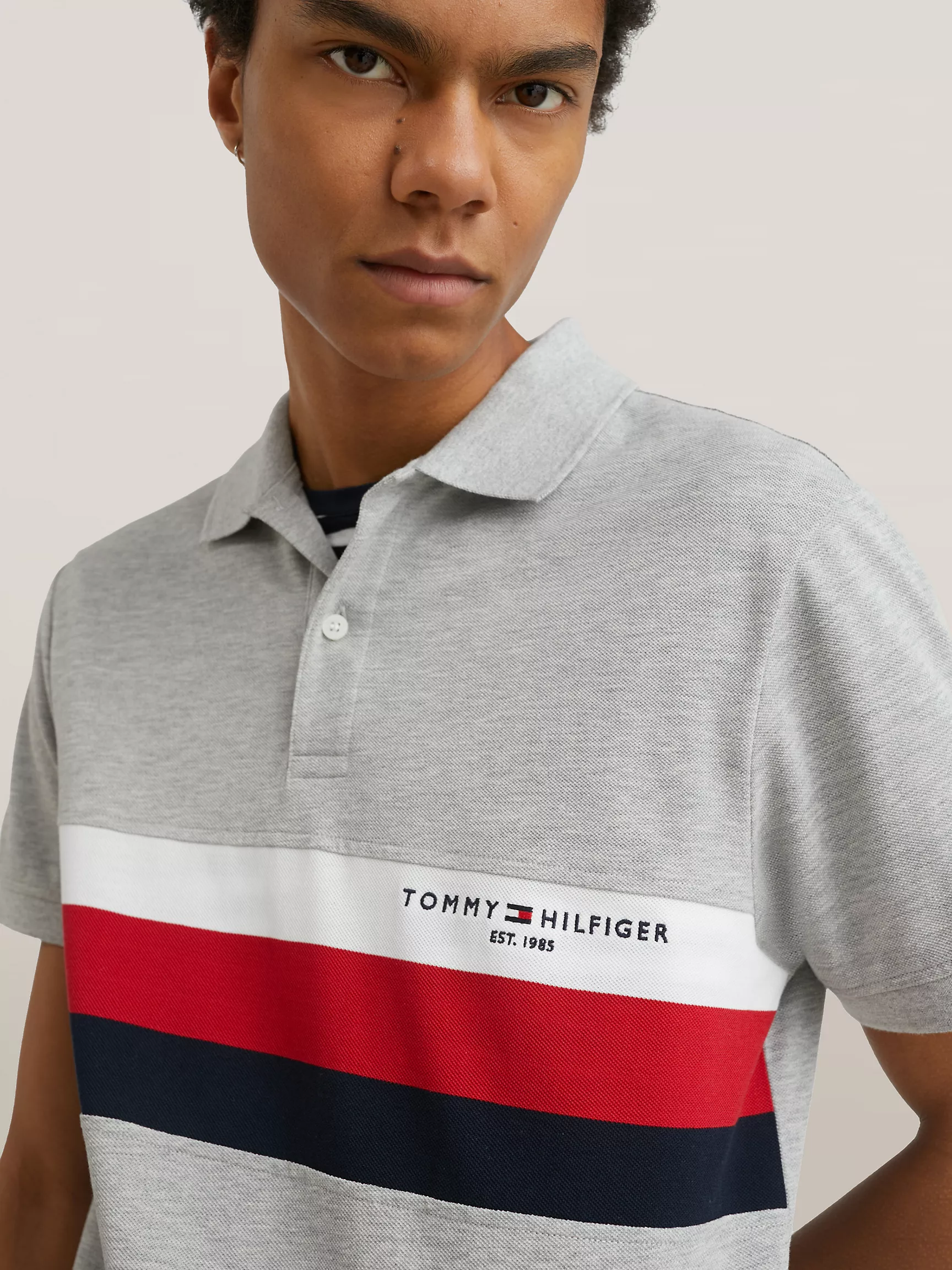 Мужское поло Tommy Hilfiger, Приталенное полосатое поло Tommy