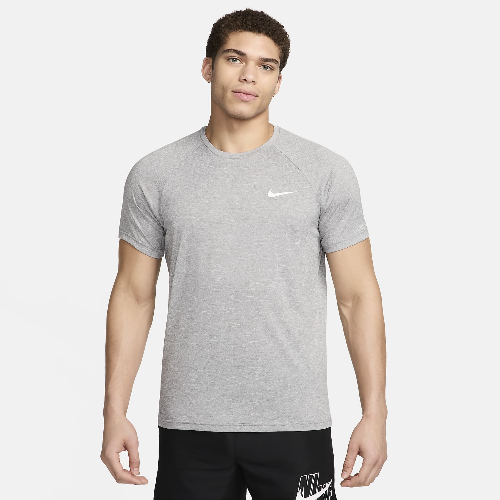 Nike Men's Heathered Short-Sleeve Hydroguard Swim Shirt