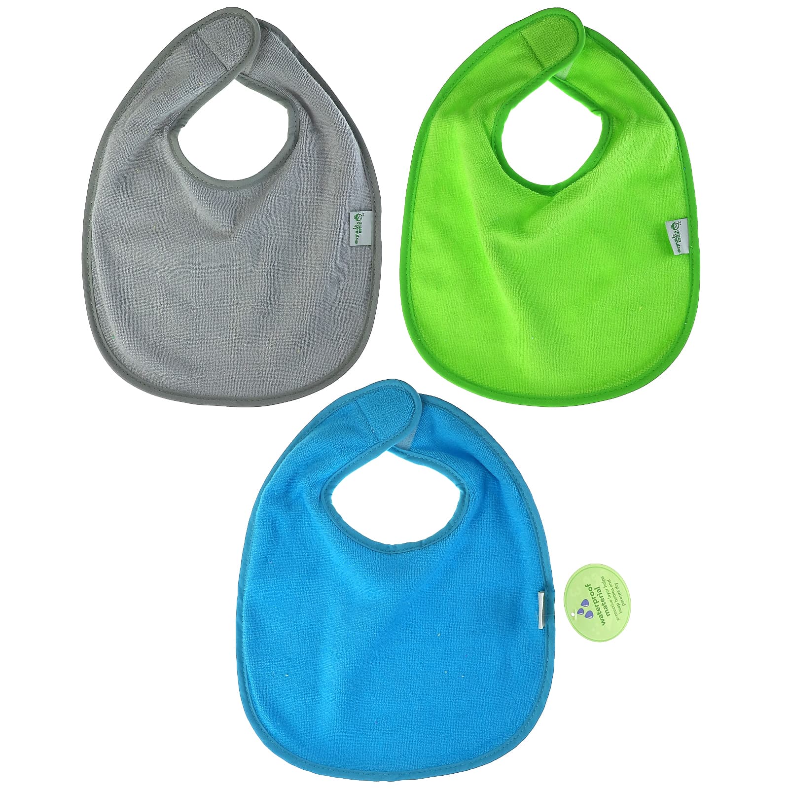 Green Sprouts, Нагрудники Stay-Dry, для детей от 3 до 12 месяцев, цвет морской волны, 10 шт.