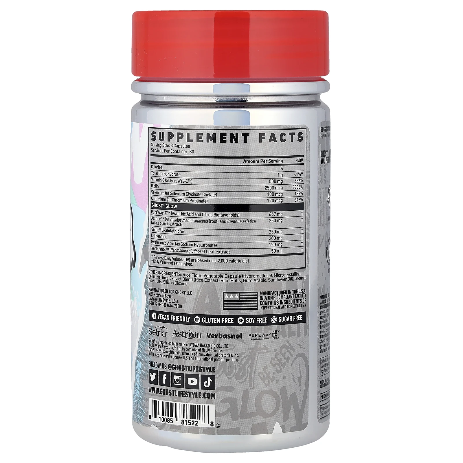 Ghost, Glow, 90 растительных капсул