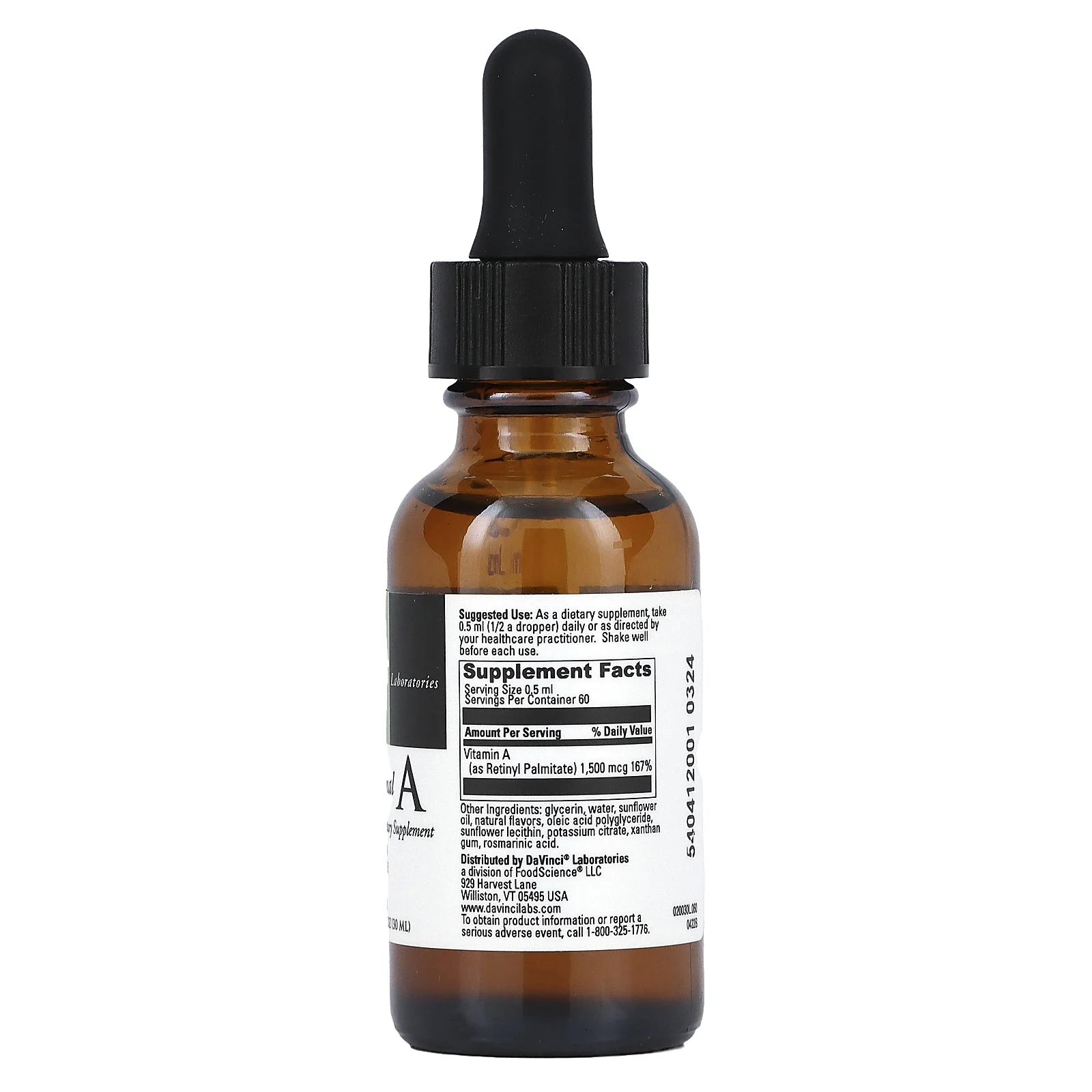 DaVinci Laboratories of Vermont, Liposomal A, 30 мл (1 жидк. Унция)