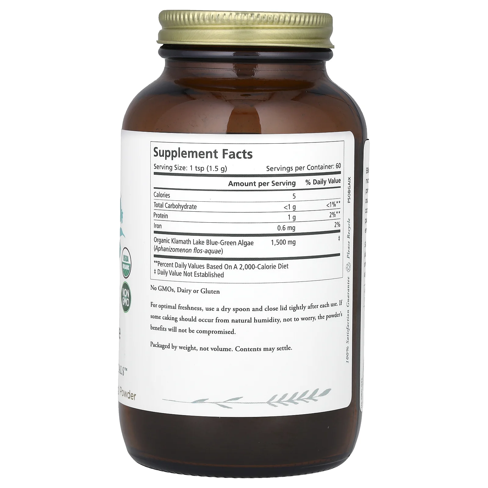 Pure Synergy, Organic Pure Klamath Crystals, сине-зеленые водоросли, 90 г (3,2 унции)