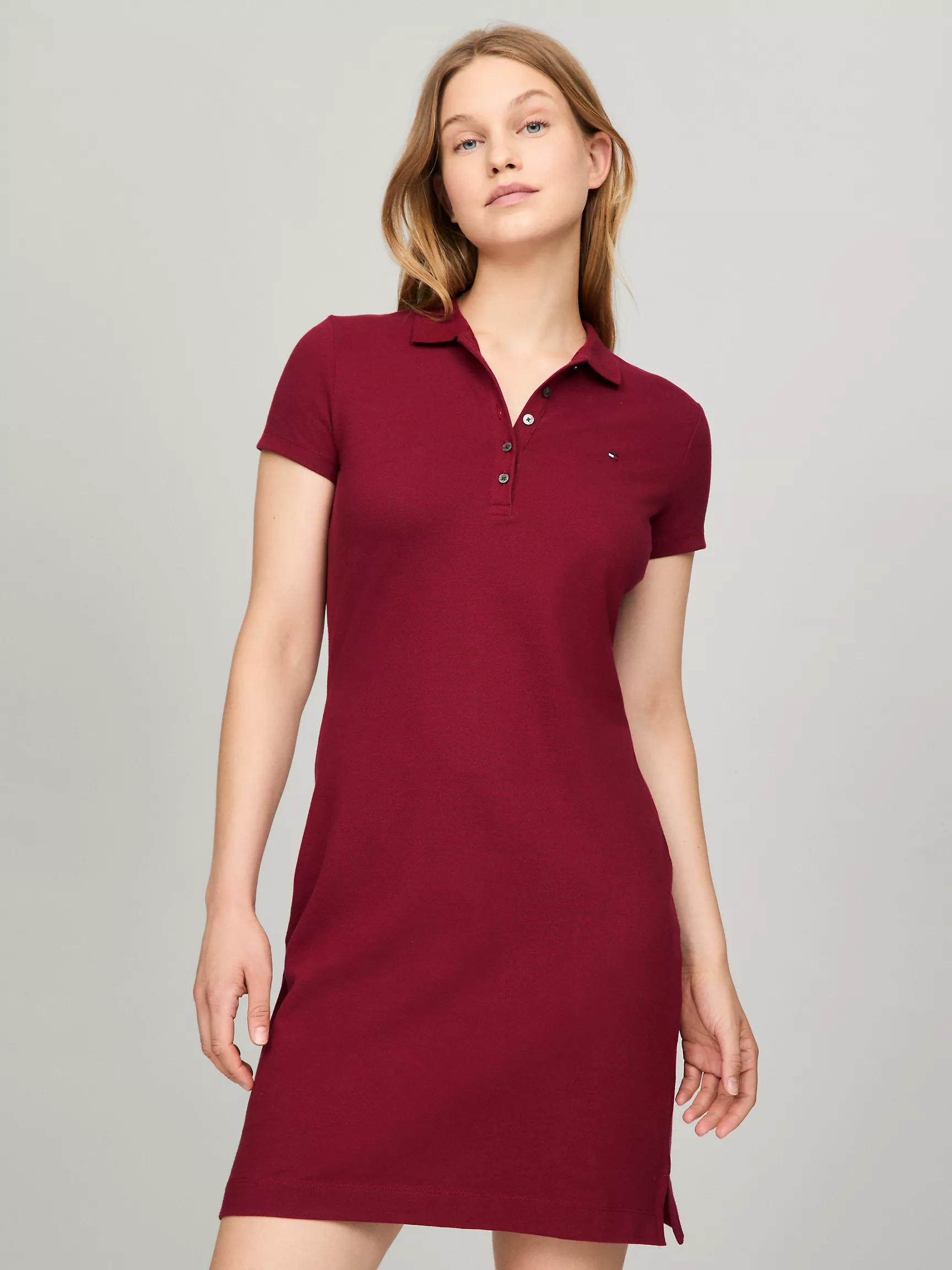 Женское платье Tommy Hilfiger, Приталенное платье-поло из эластичного хлопка