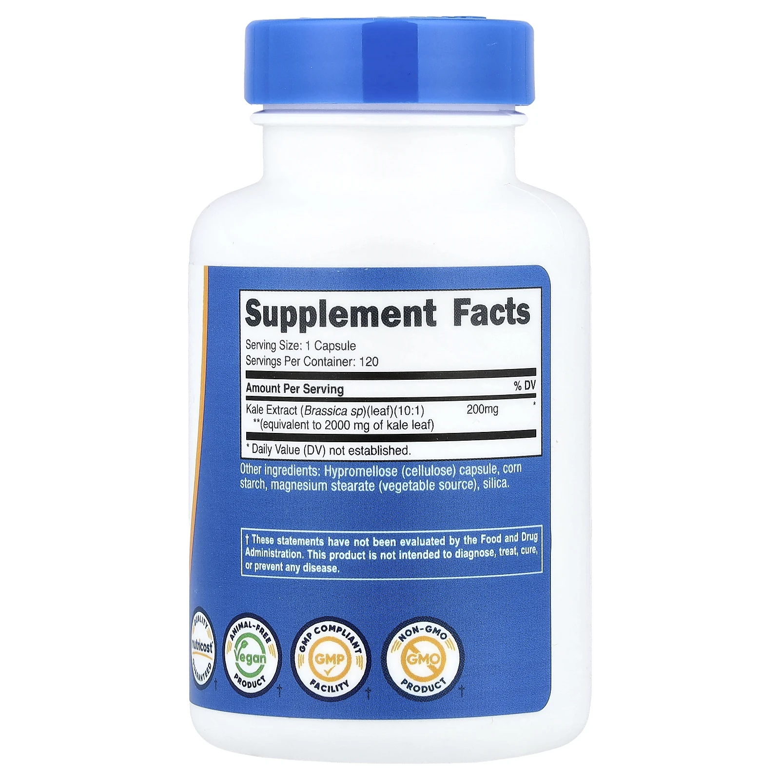 Nutricost, кудрявая капуста, 2000 мг, 120 капсул